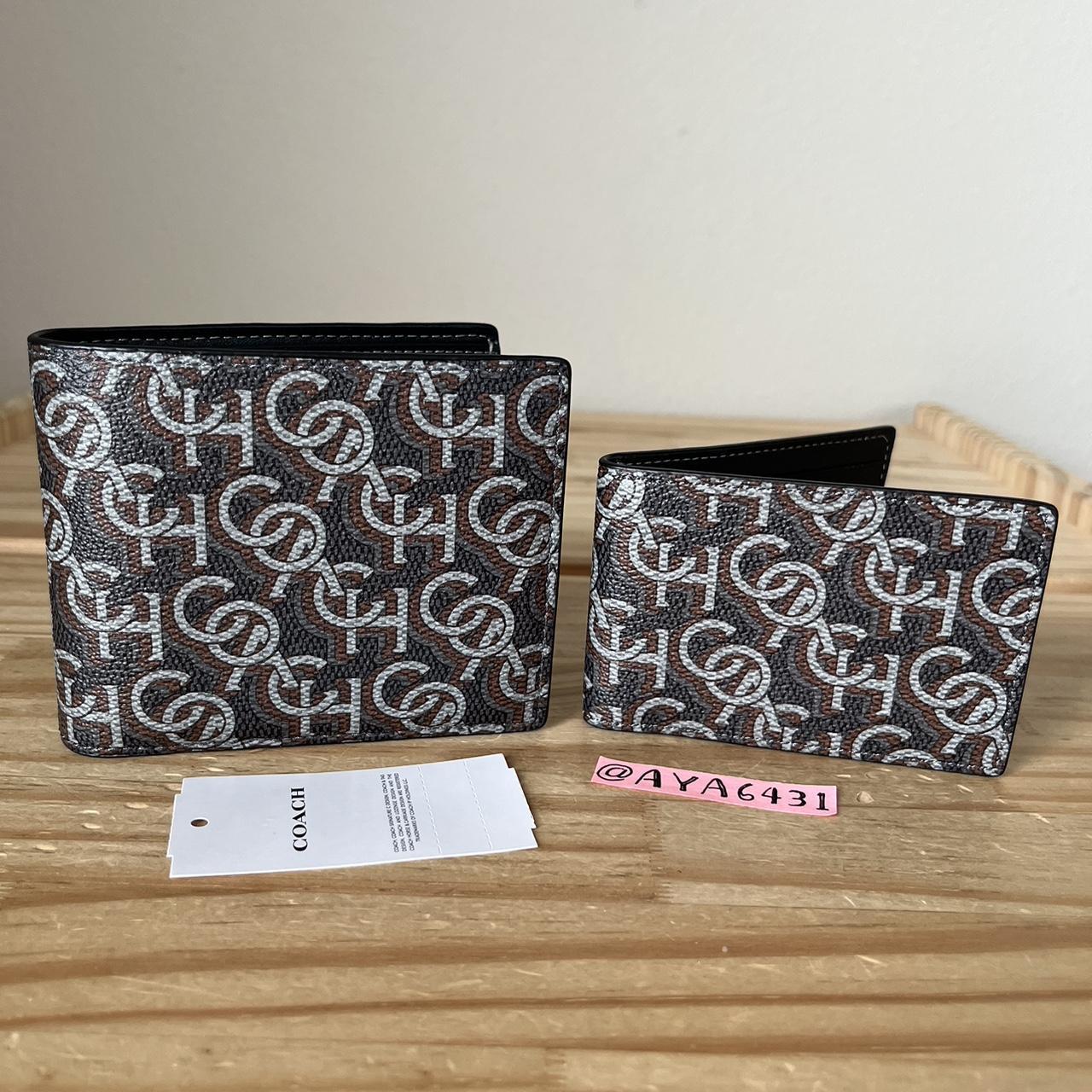 Black and Monogram Classic Coach Mini Wallet FREE - Depop