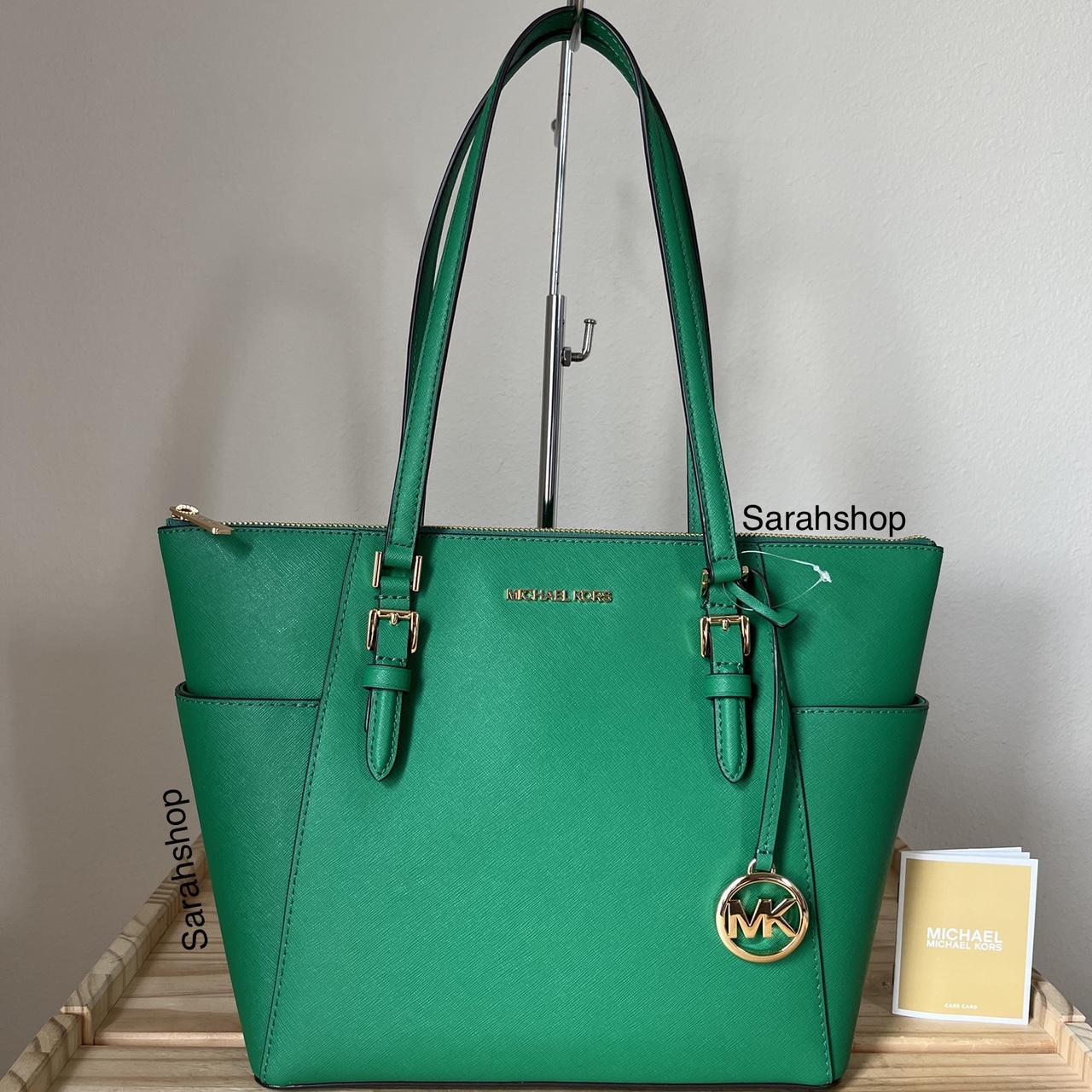 Womens Shoulder Bags Michael Kors Selma Medium Mint Leather Tote | Green  leather handbag, Leather handbags tote, Bags