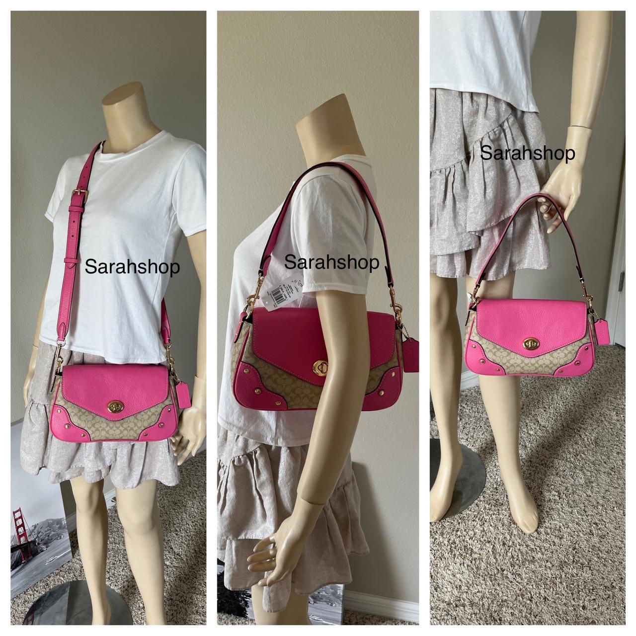 Coach Cassie colorblock crossbody purse in tan/white - Depop