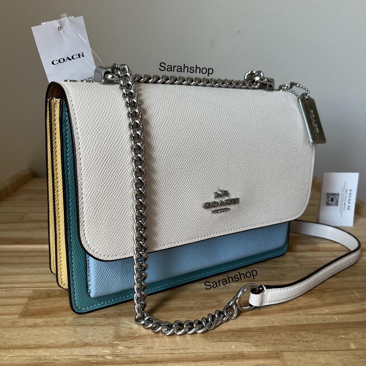 Coach White/Blue Leather Klare Crossbody Bag