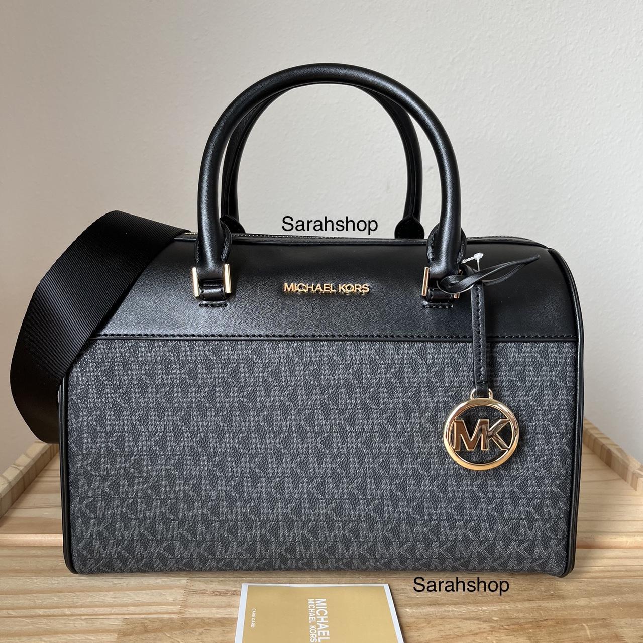 Black and gray michael kors purse hot sale