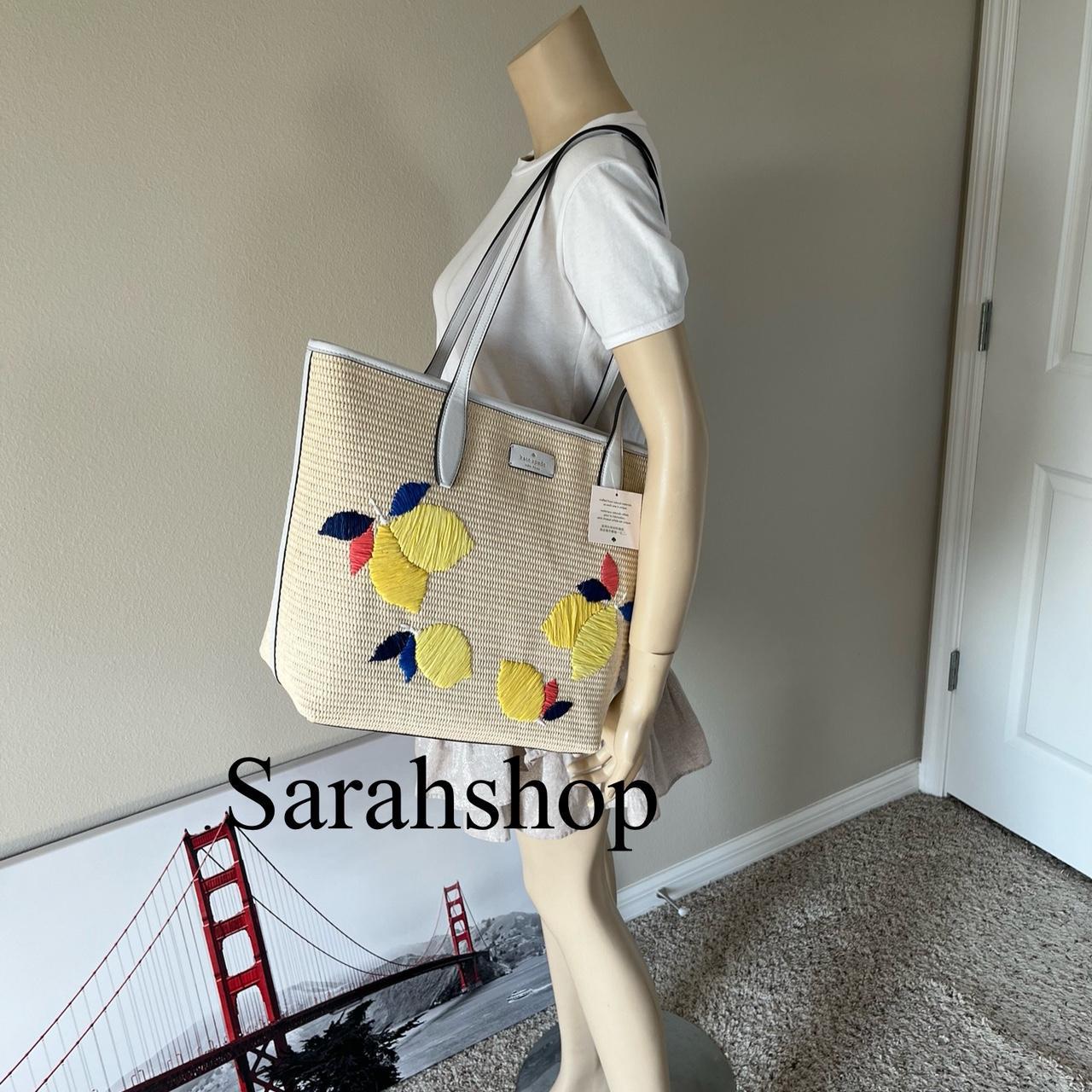 Kate Spade Ash hot Straw Lemon Zest Tote