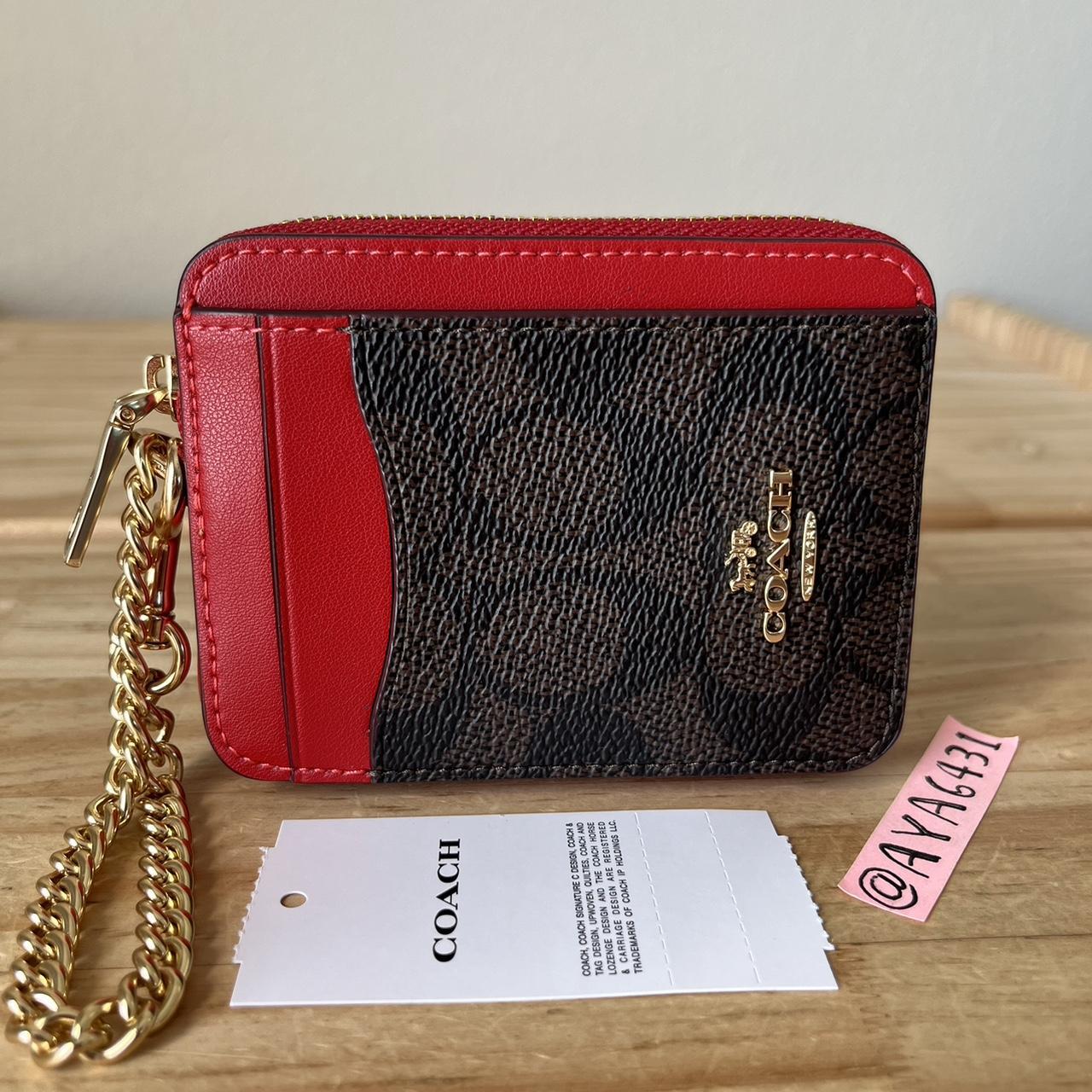 Rare Coach Red Signature Coin case