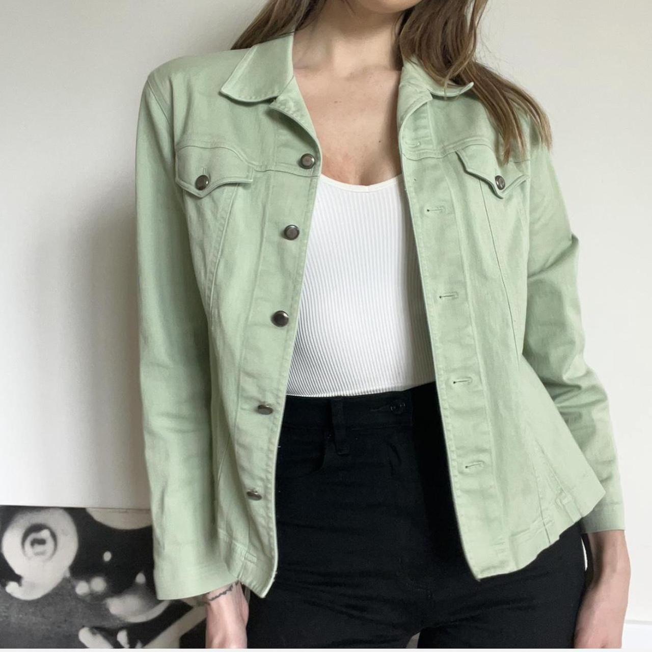 Perfect Pistachio green “Jean” jacket! The color Depop