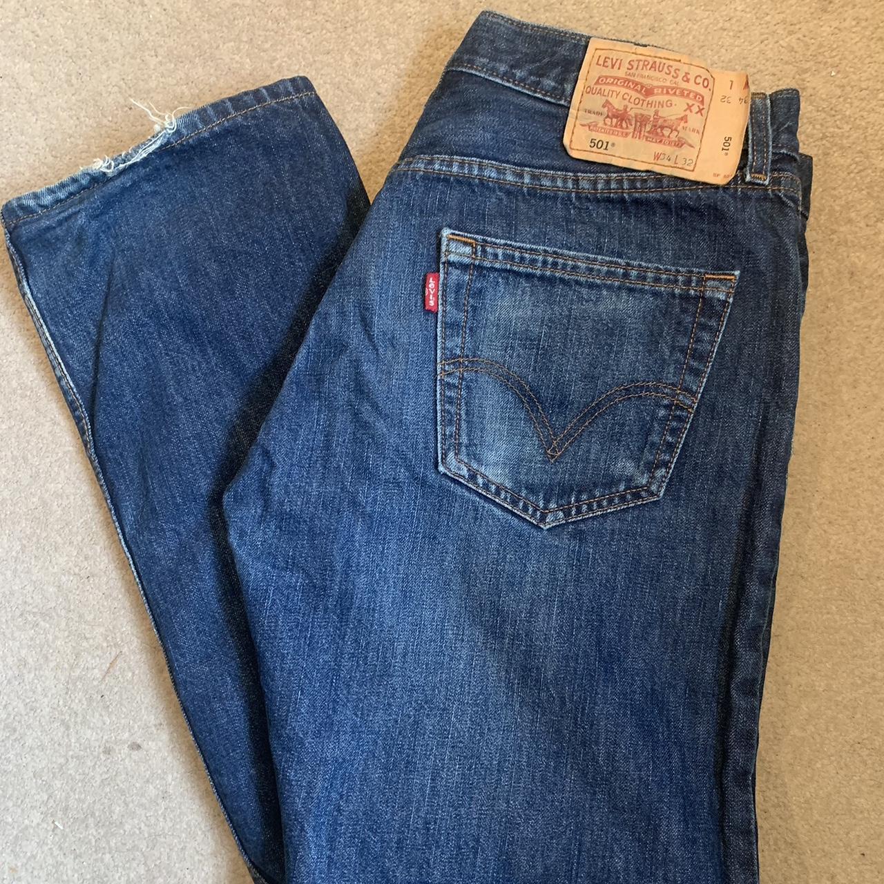 Levi’s Dark Blue 501 jeans. 34”32 - Depop