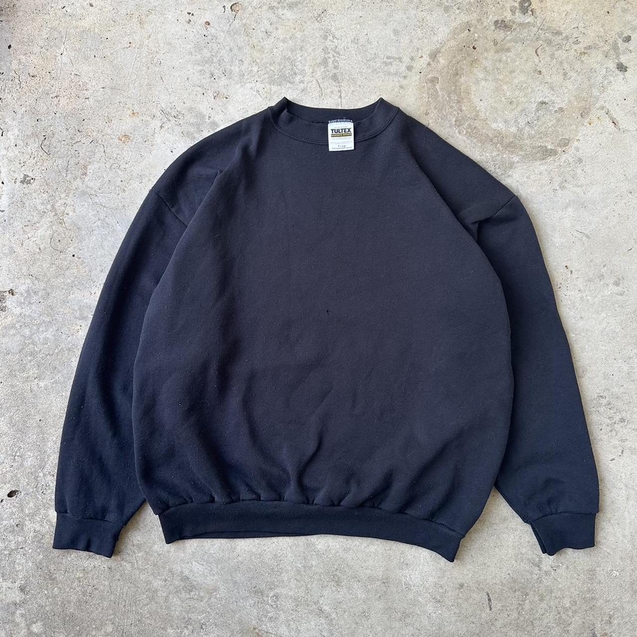 Vintage 90's Tultex Basic Essential Blank Black - Depop