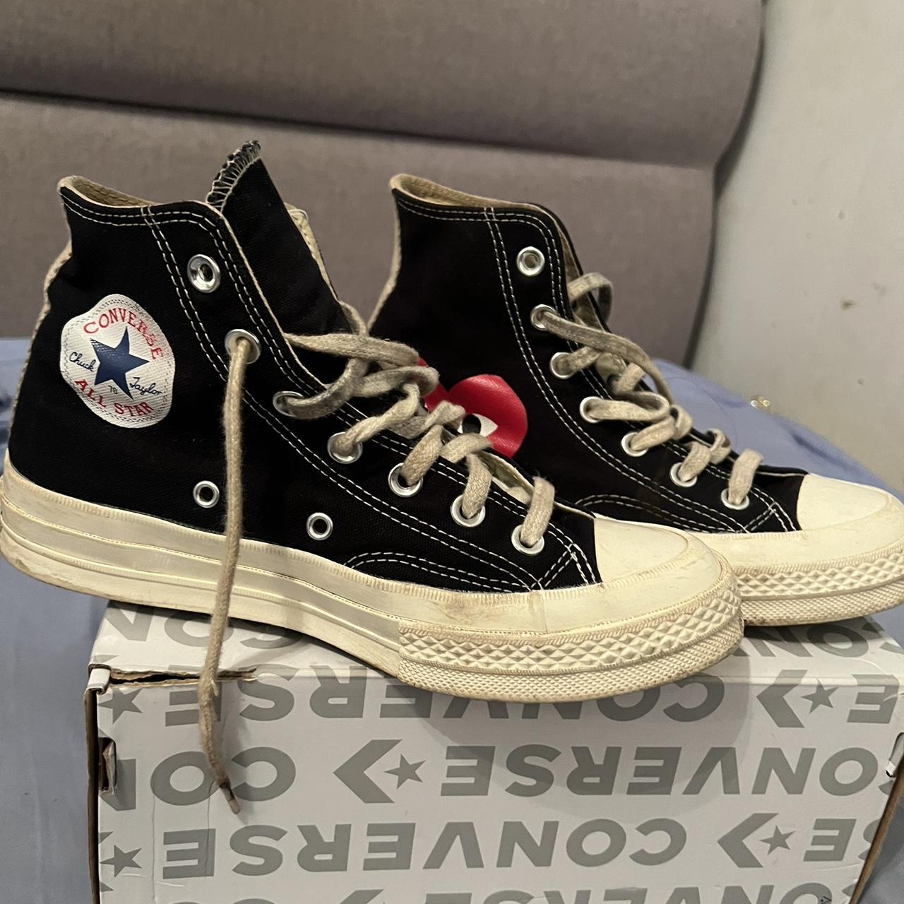 CDG love heart converse. Laces will come cleaned. - Depop