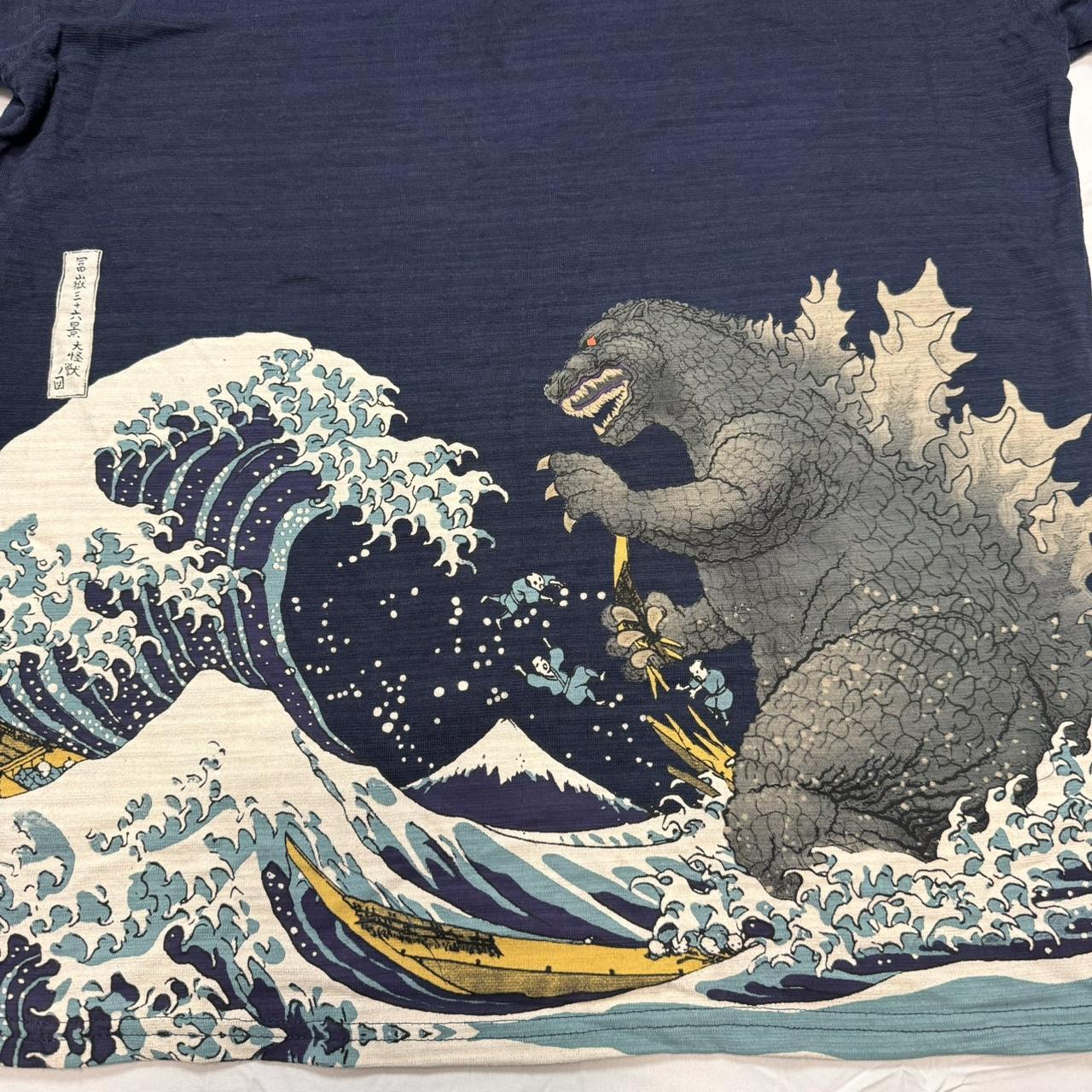 T Shirt Uomo Stampa T-Shirt Godzilla Nave Arte Giapponese - Cotone Nero  Uomo T-shirt Design Nave, image size:1280x1280