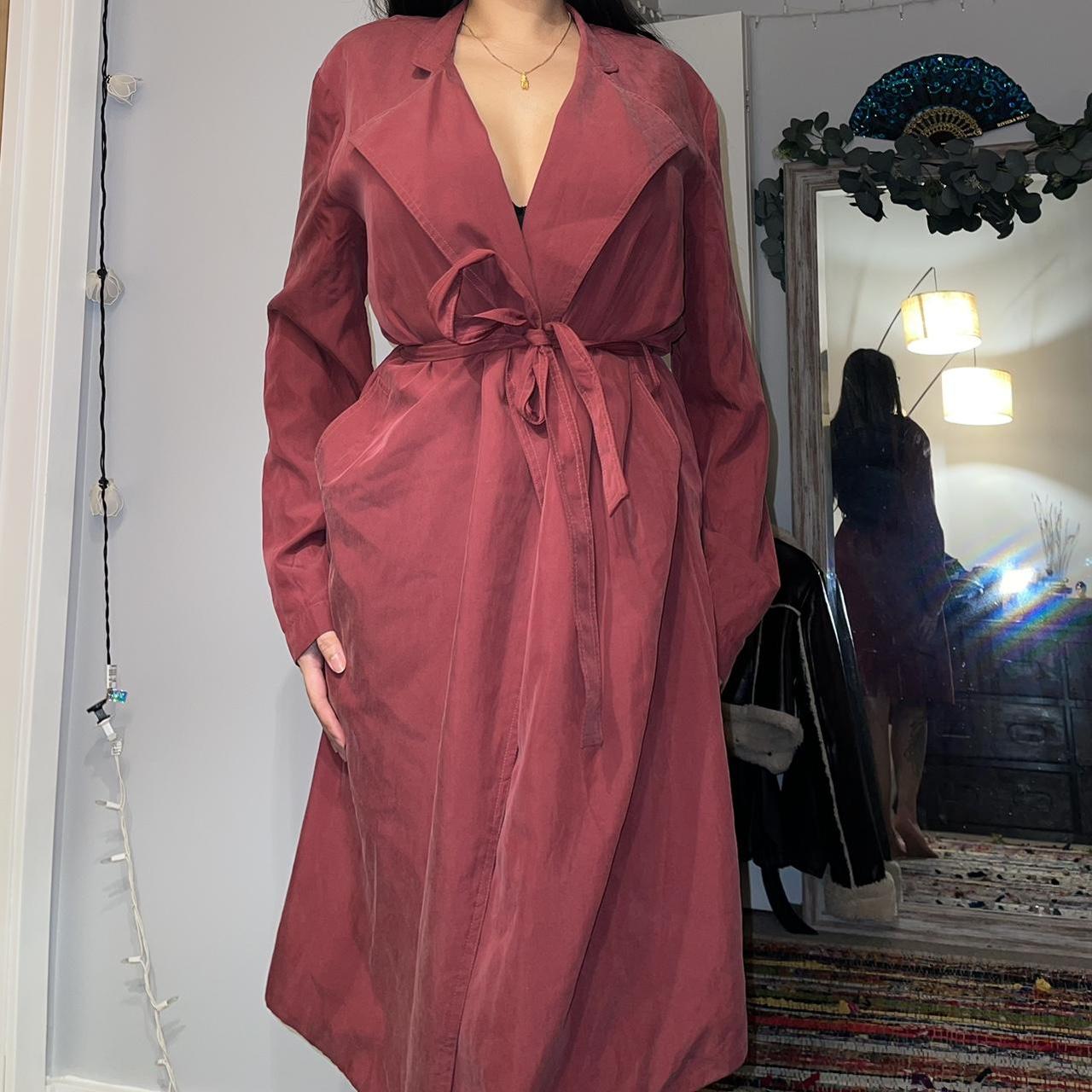 American Apparel Trench Wrap Coat Depop