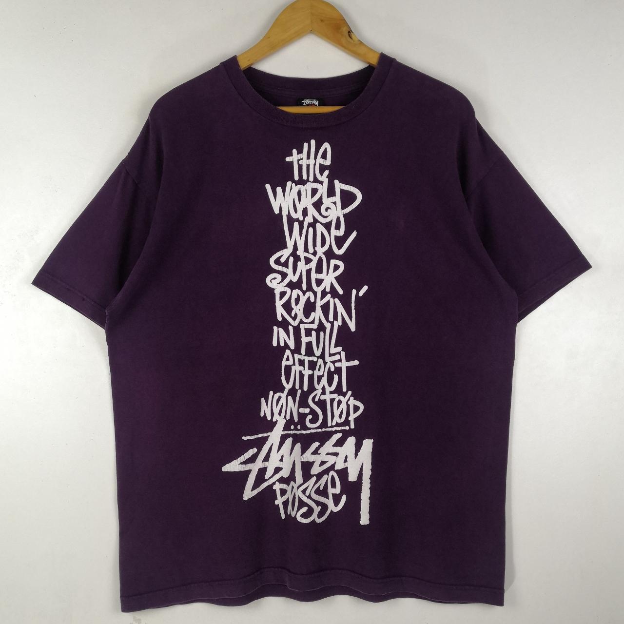 Stussy World Stussy Purple Shirt Rare Stussy World Tour Double