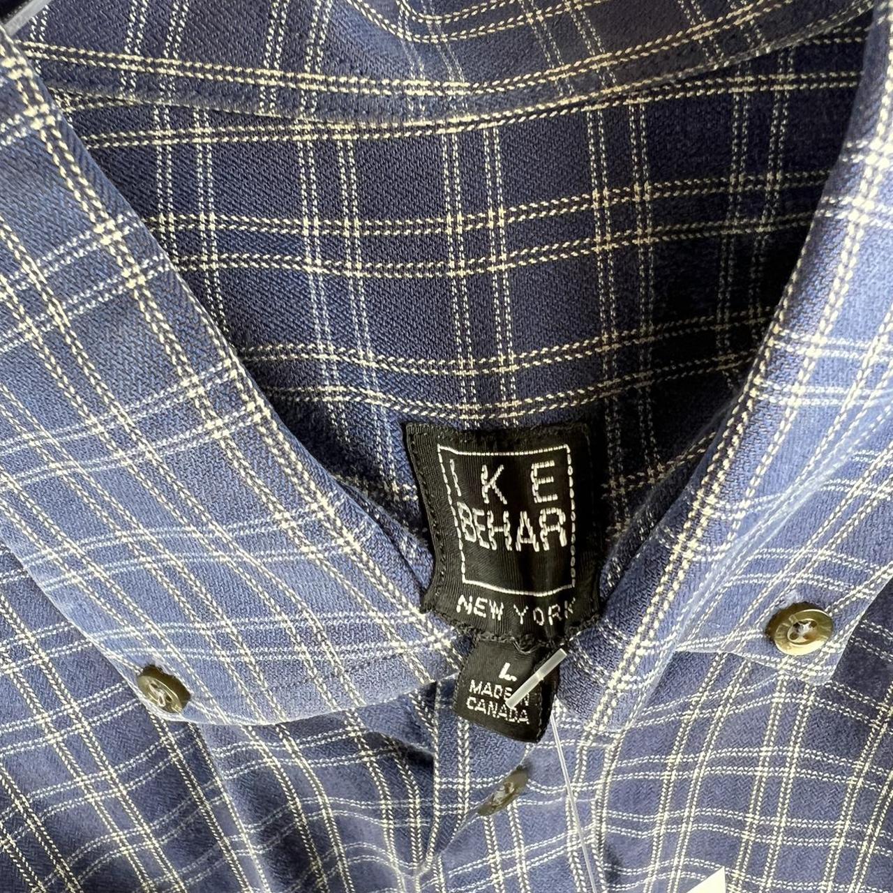Ike Behar Men's Blue and Grey Shirt (3)