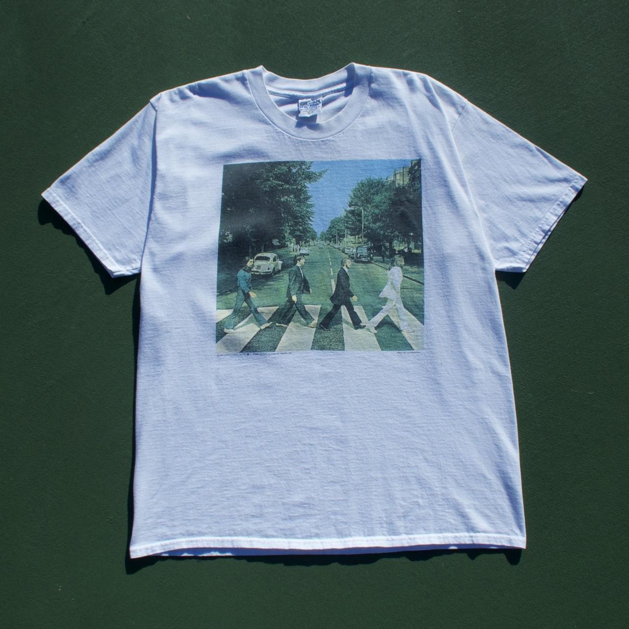 Vintage 90s Beatles Abbey Road T Shirt - 1990 White... - Depop