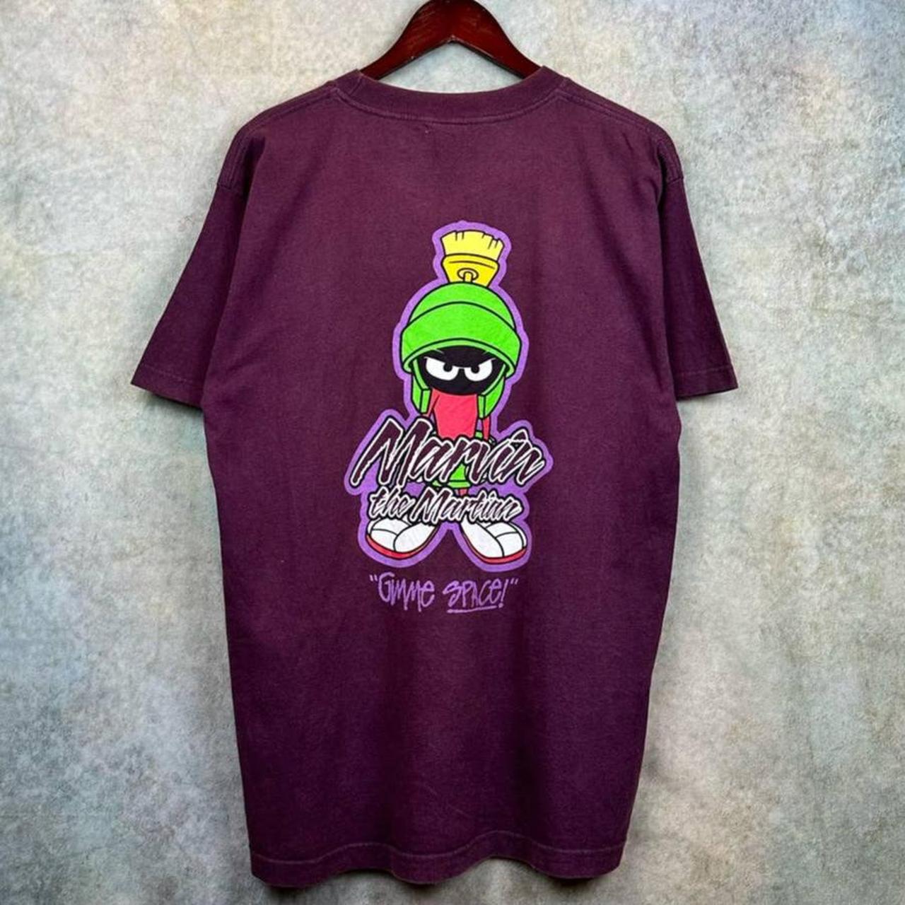 Vintage Purple Marvin the Martian T Shirt - 90s... - Depop