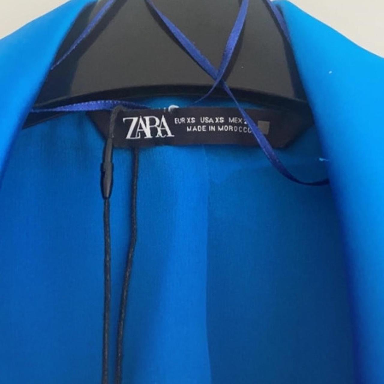 New Zara blue crossover satin blazer playsuit