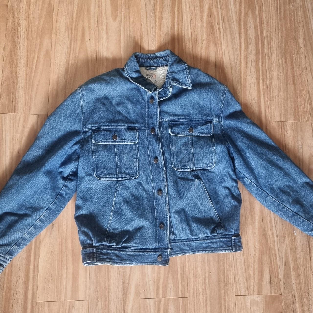 Vintage sherpa lined denim jacket. Iron Wood denim... - Depop