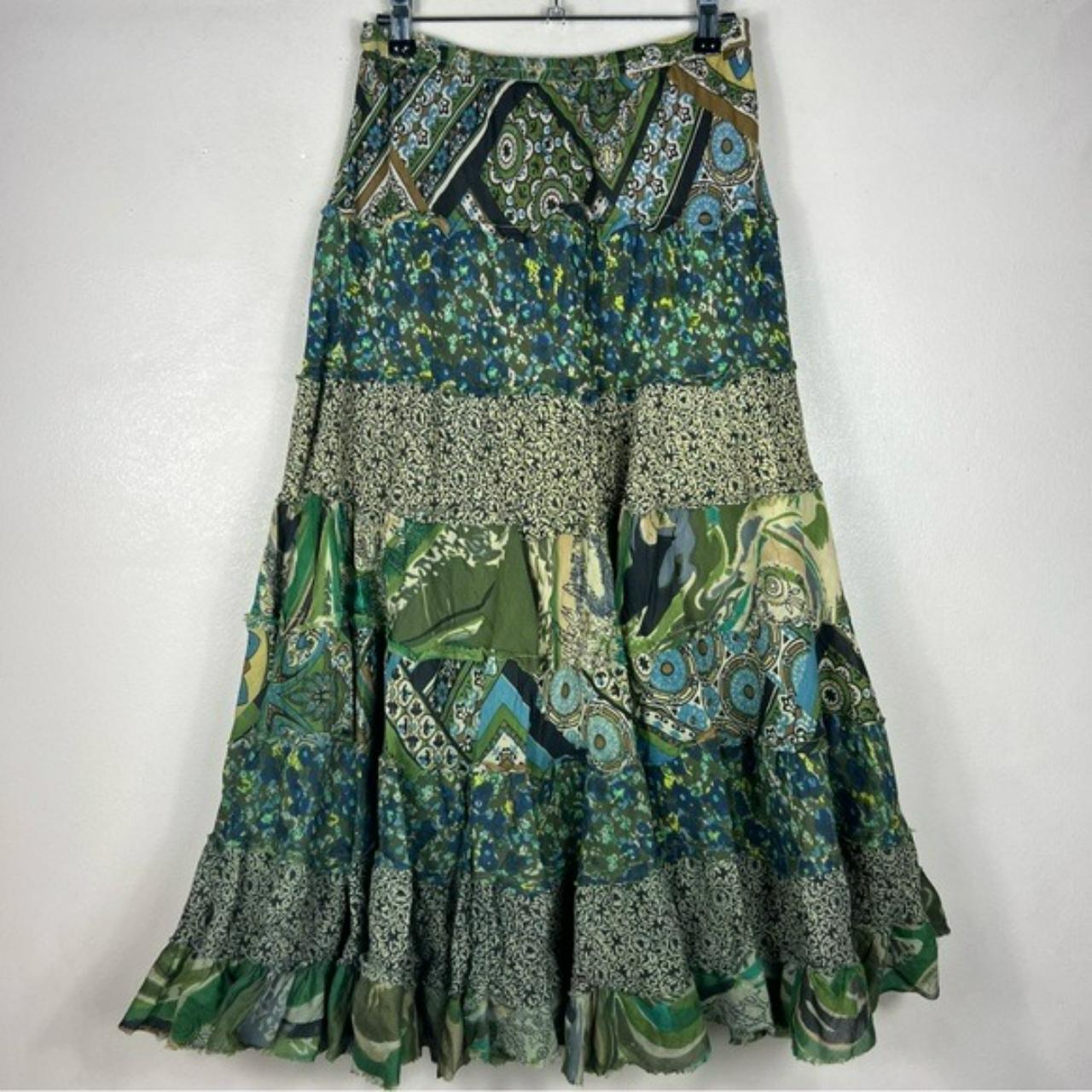 Green midi hotsell skirt quilt