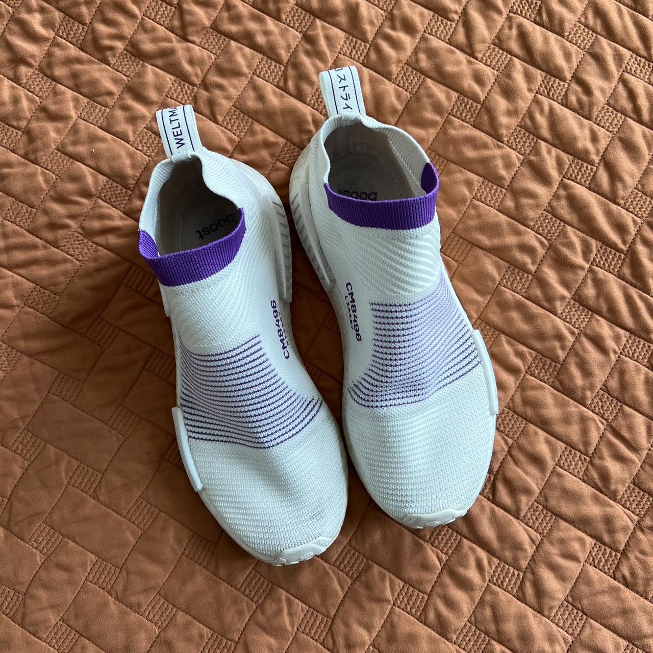 adidas nmd cs1 purple pack white cm8496 sock. Depop