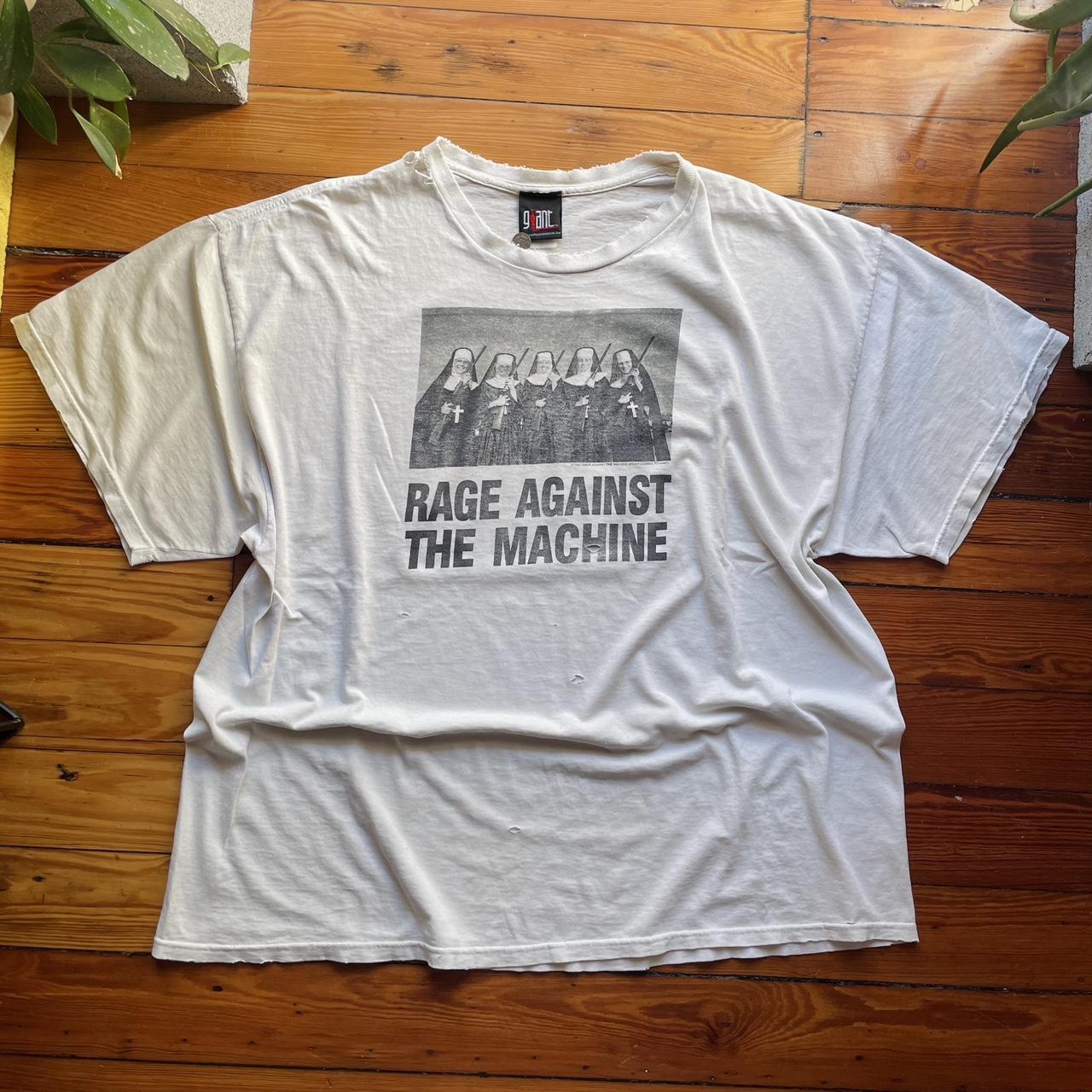 vintage rage against the machine band tee super... - Depop