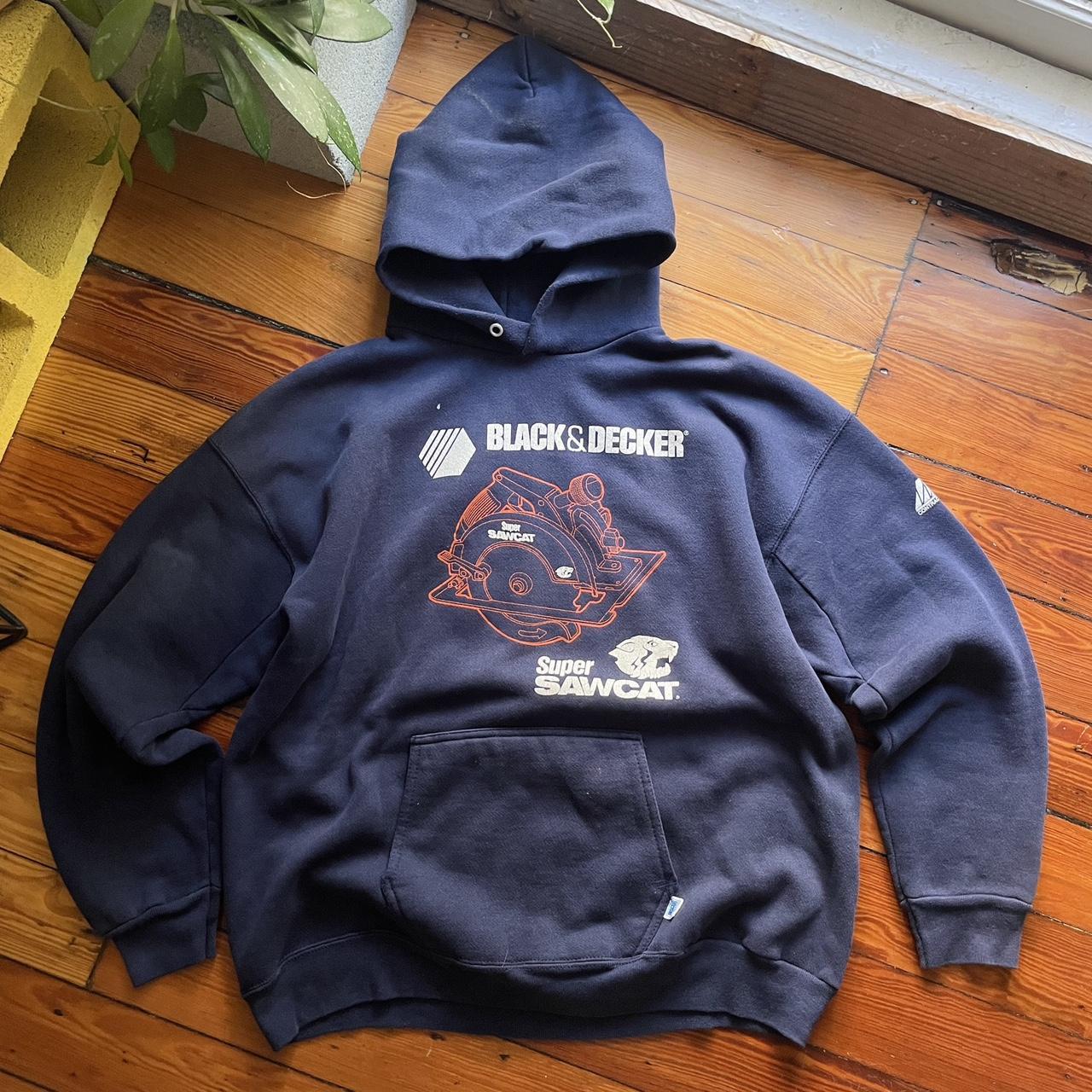 vintage Black & Decker hoodie super cool early 90s... - Depop