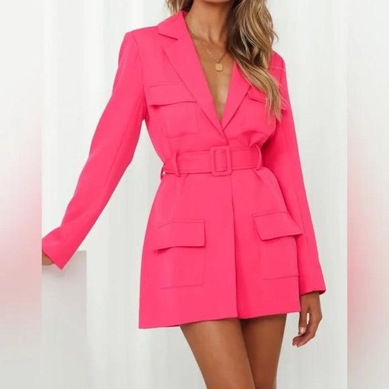 Lioness princess Polly hot pink blazer dress size XS... - Depop