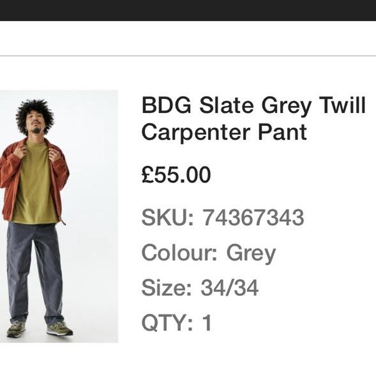 BDG Slate Grey Twill Carpenter Pant