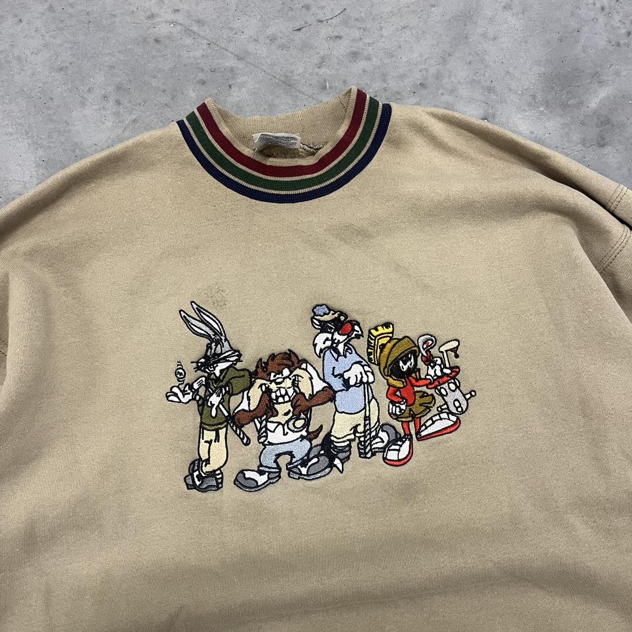 Looney Tunes Men's Brown and Tan Jumper | Depop