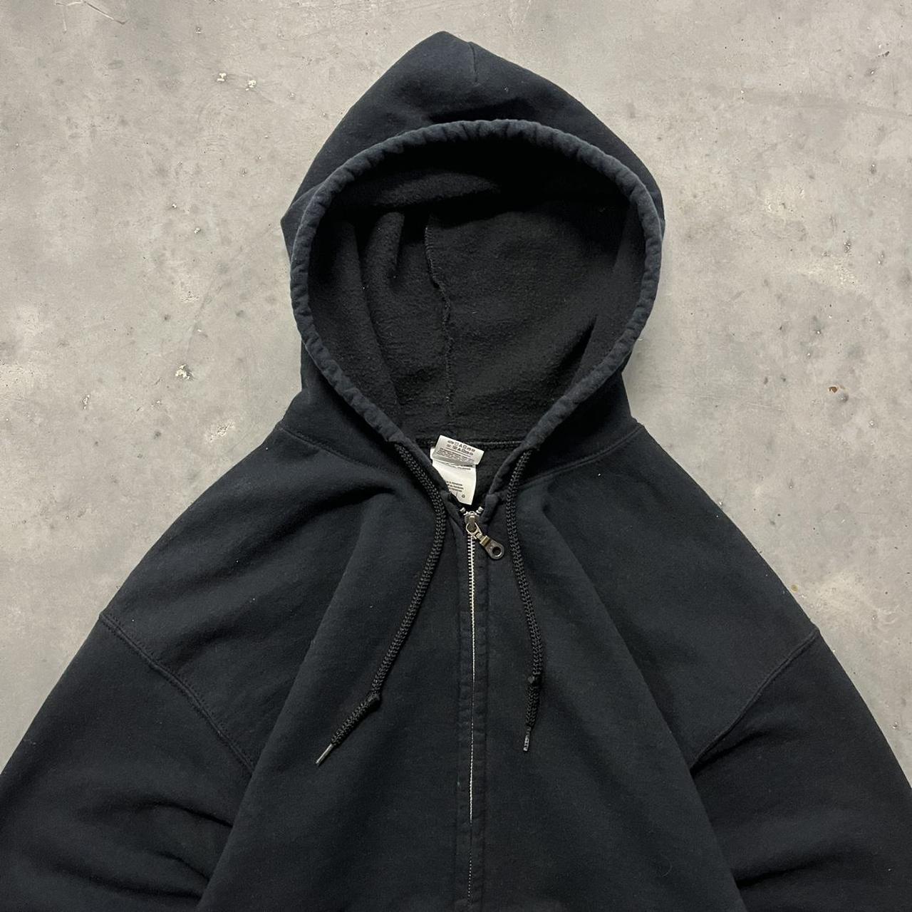 Vintage Y2K/2000s Black Blank Essential Zip Up... - Depop