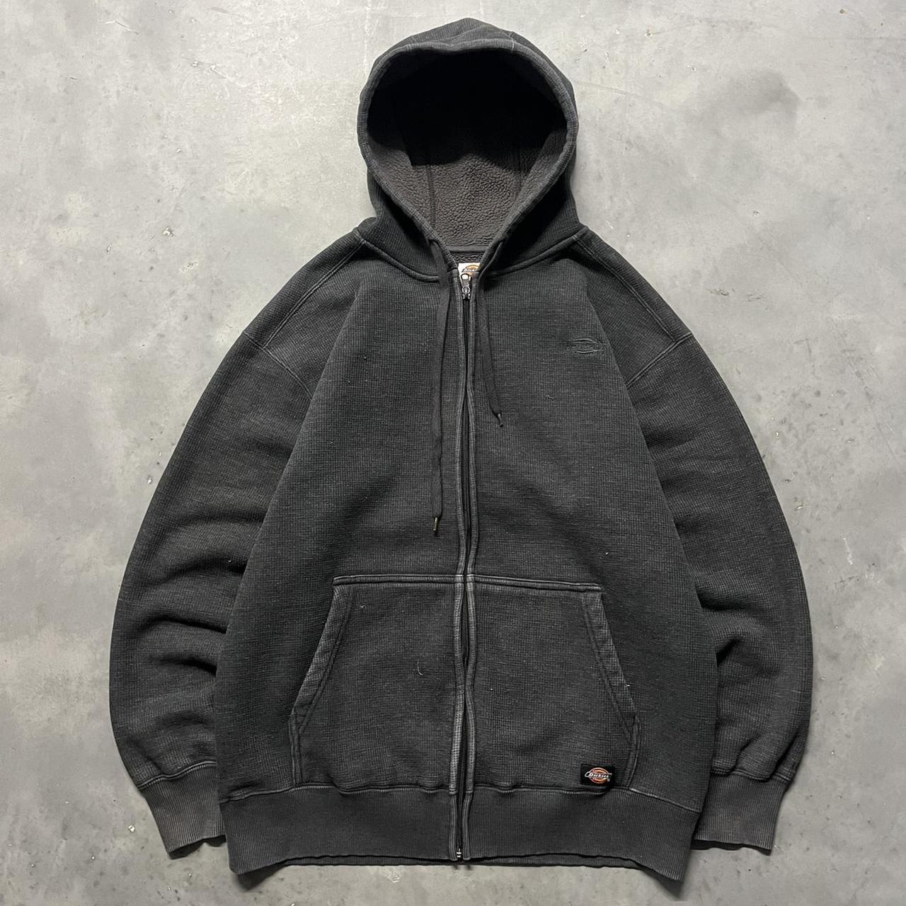 Vintage Y2K/2000s Dark Grey Dickies Essential Zip Up... - Depop