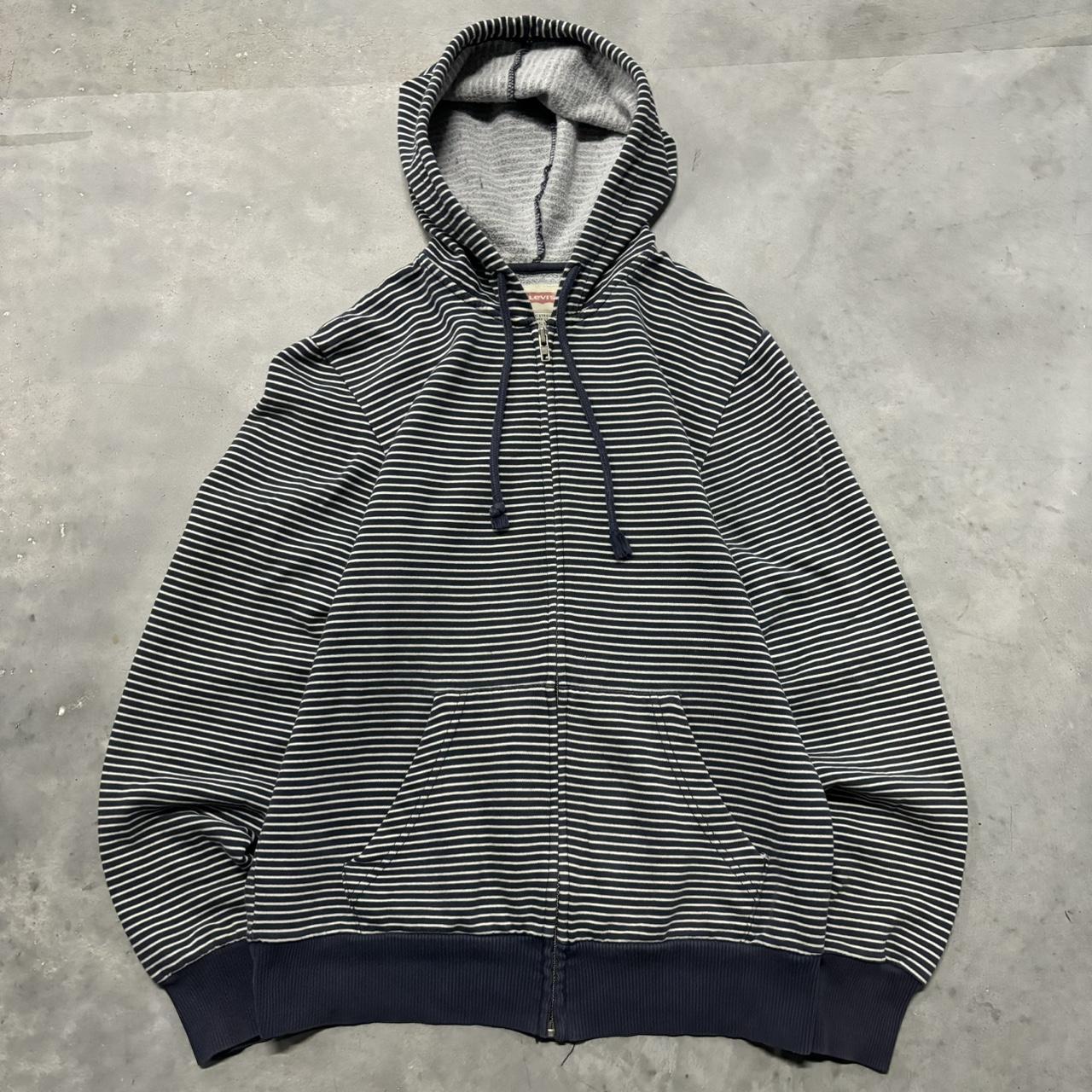 Vintage Y2K 2000s Grunge Emo Navy Blue Striped. Depop