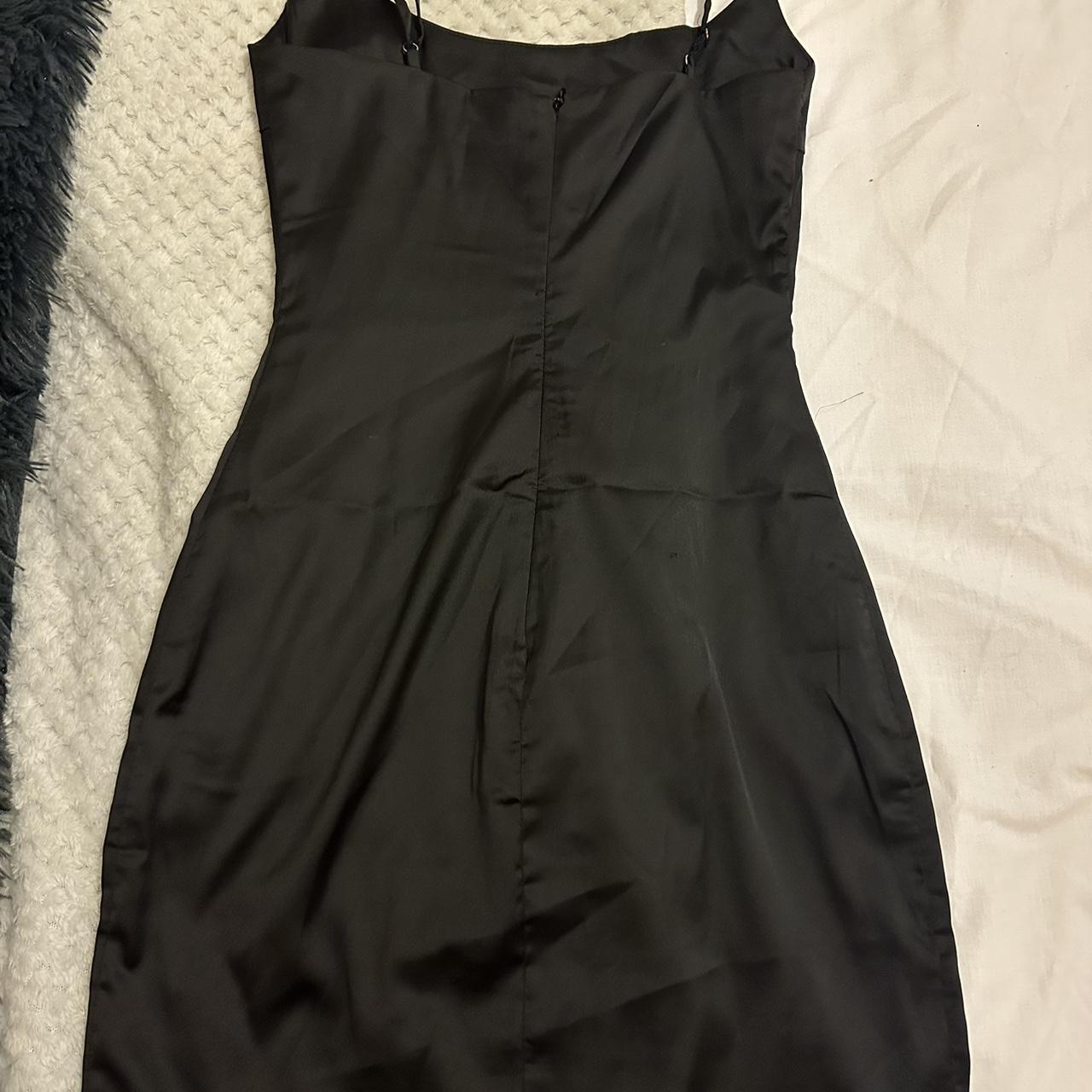 Oh Polly black satin mini dress Worn once, good... - Depop