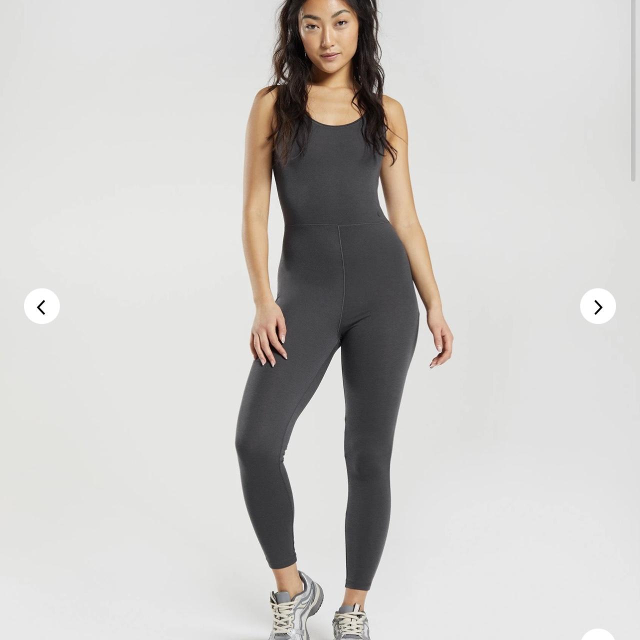 GYMSHARK Jersey All In One Onyx Grey size M.... Depop