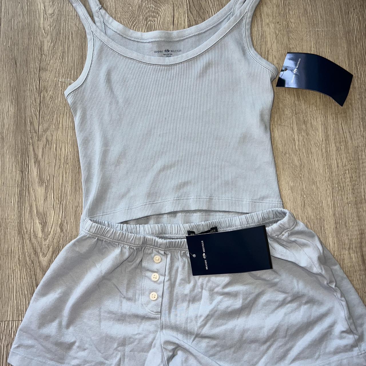 BRANDY MELVILLE Light Blue Set. Tank And Comfy Pj... - Depop