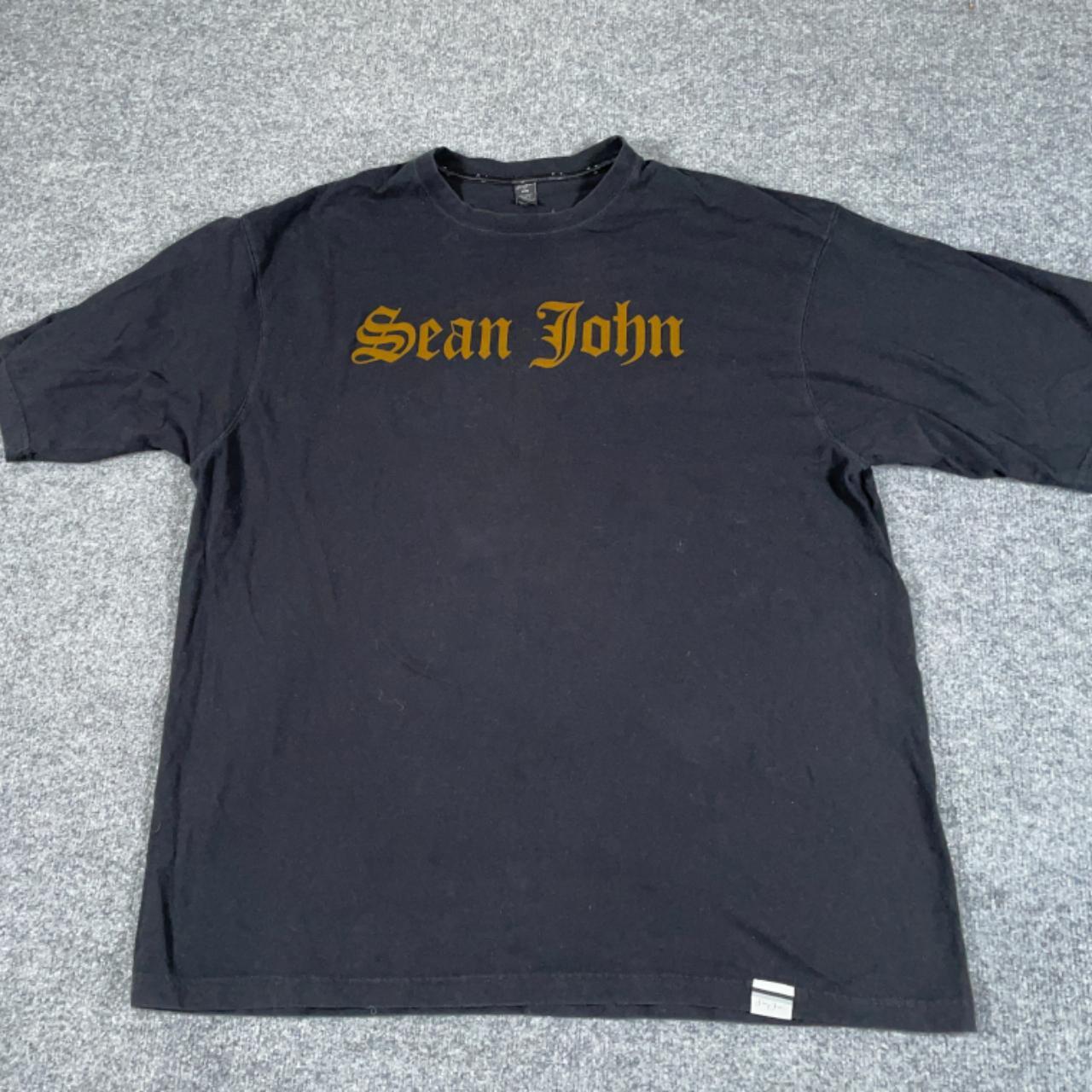 Sean John Men's Black and Gold T-shirt