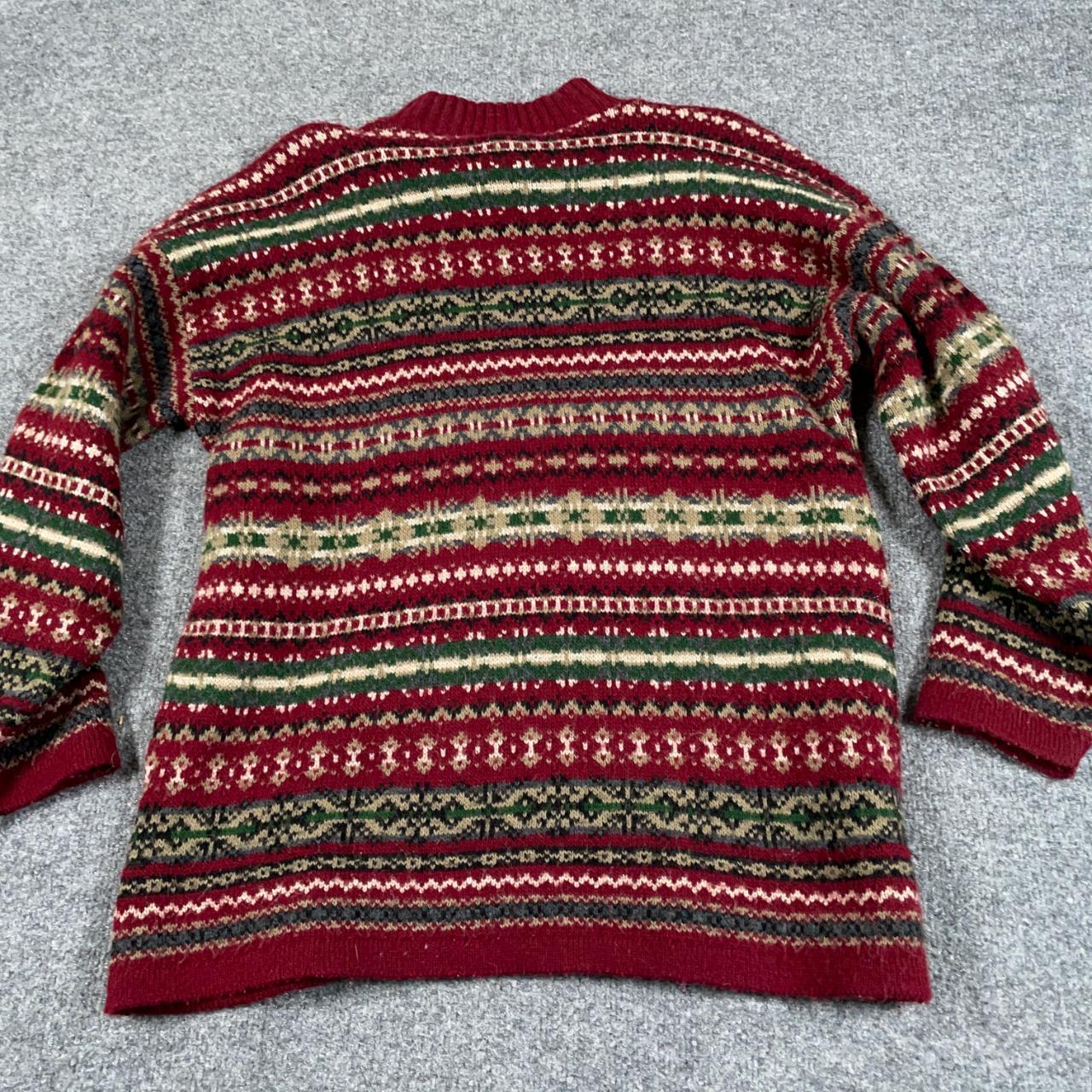 Vintage oversized Fair Isle pattern mock neck&hellip; - Depop