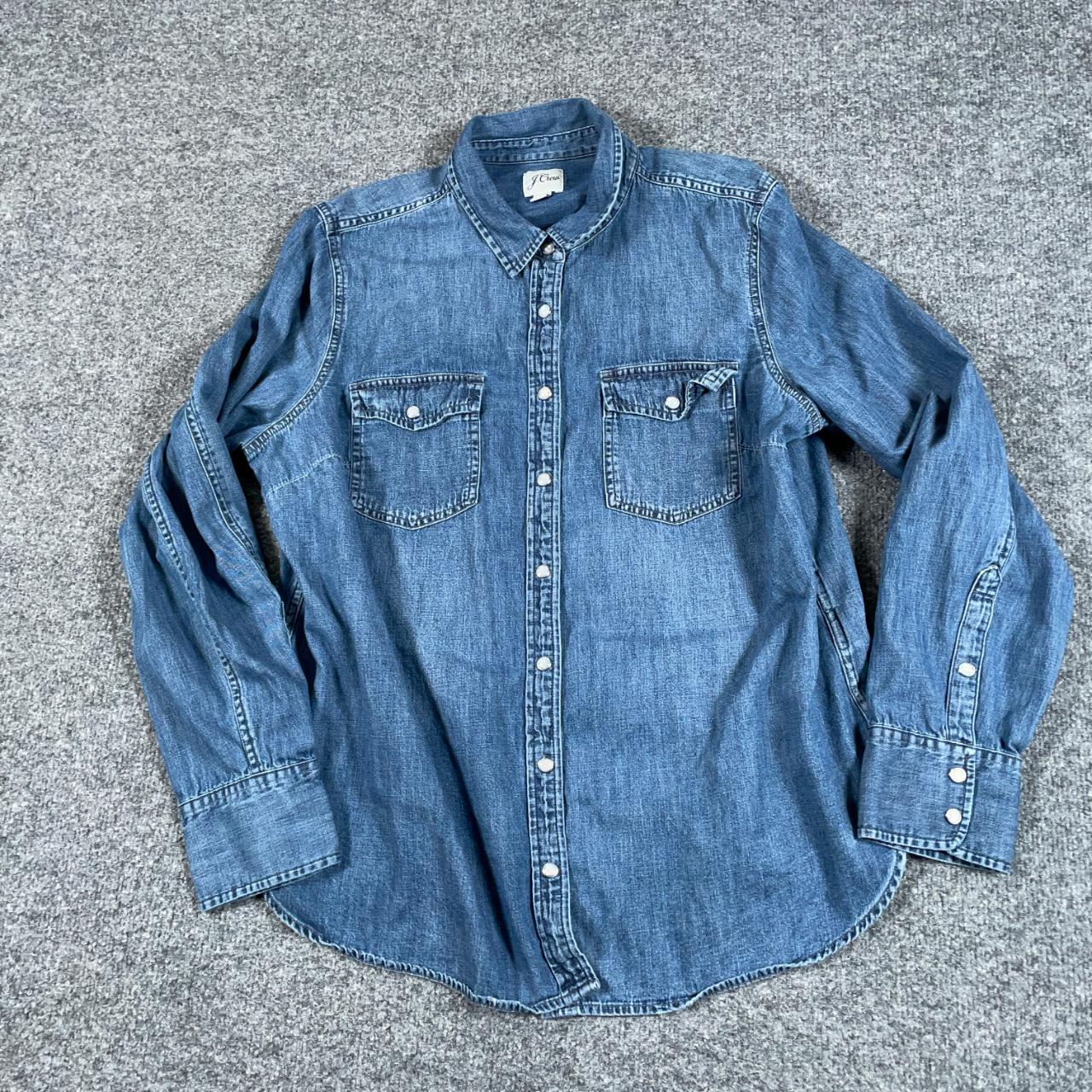 j crew western denim shirt