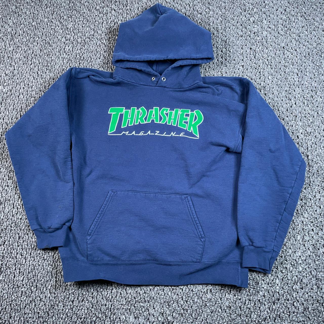 Blue and green thrasher hoodie online