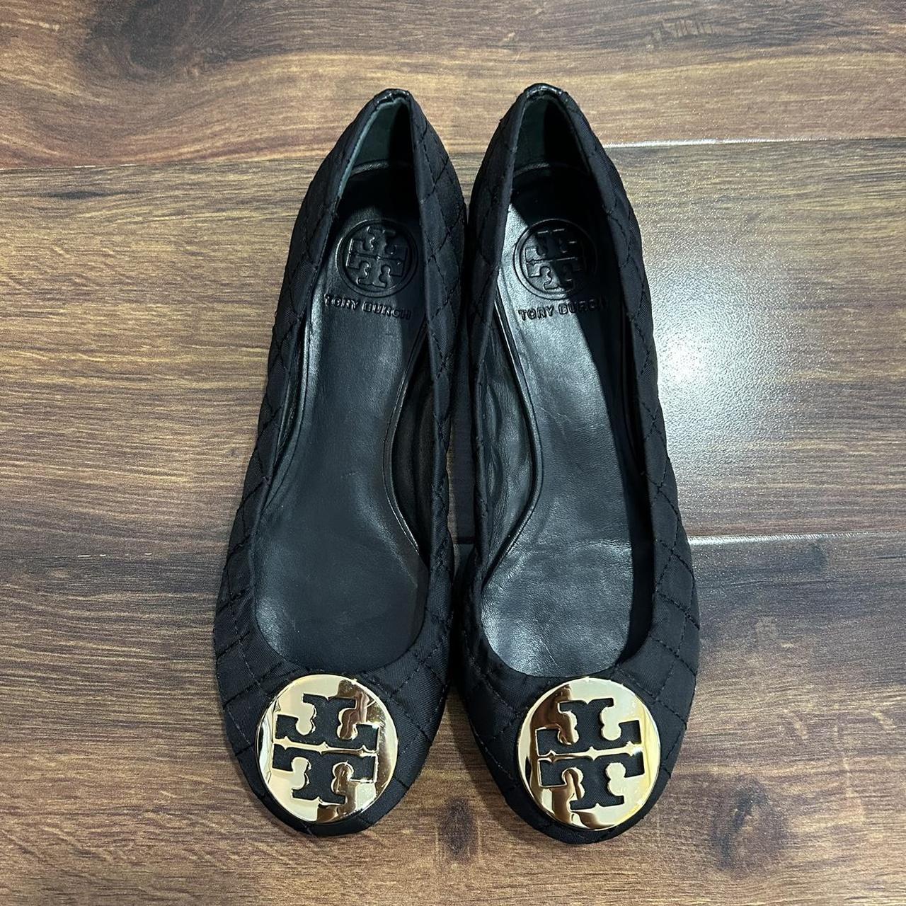 Tory burch black hot sale quilted flats