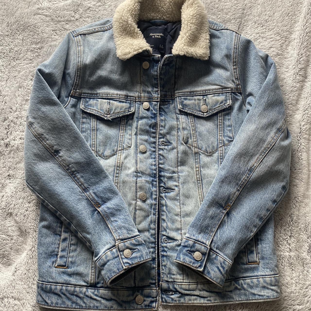 Abercrombie denim jacket on sale mens