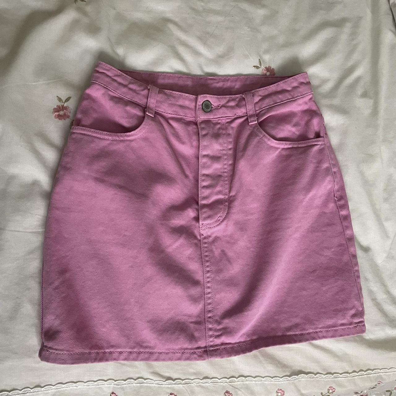 Brandy Melville rare pink denim skirt. In really... Depop