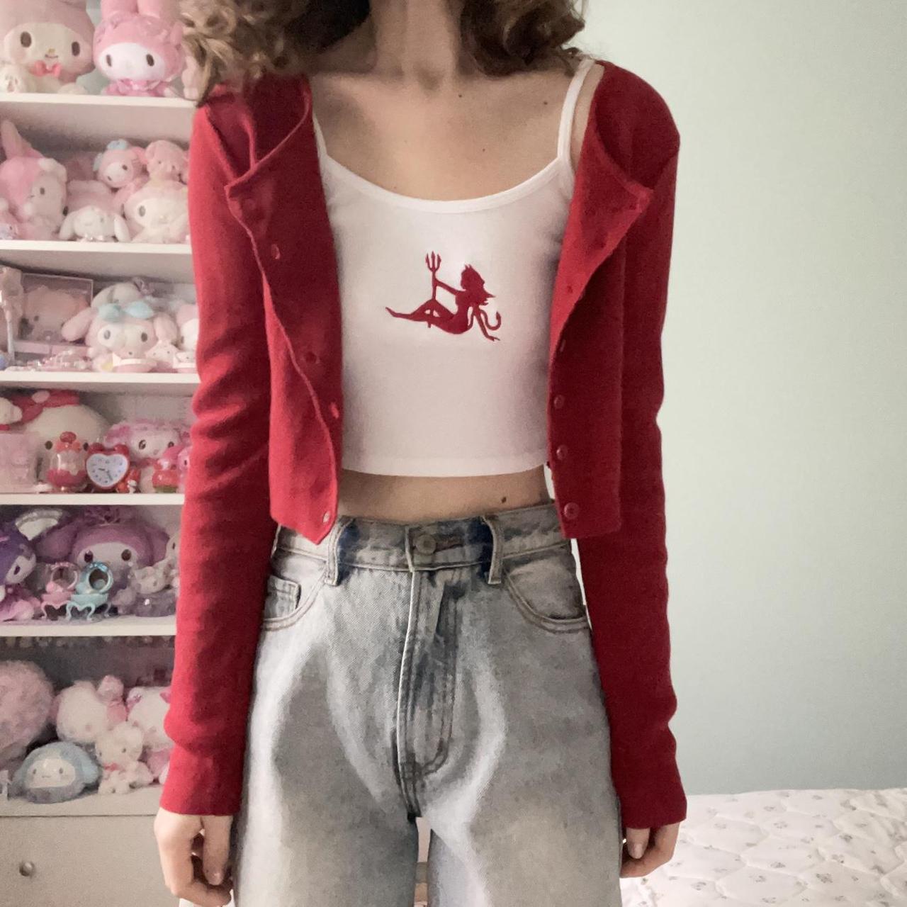 New with tag Brandy Melville devil girl embroidery... Depop