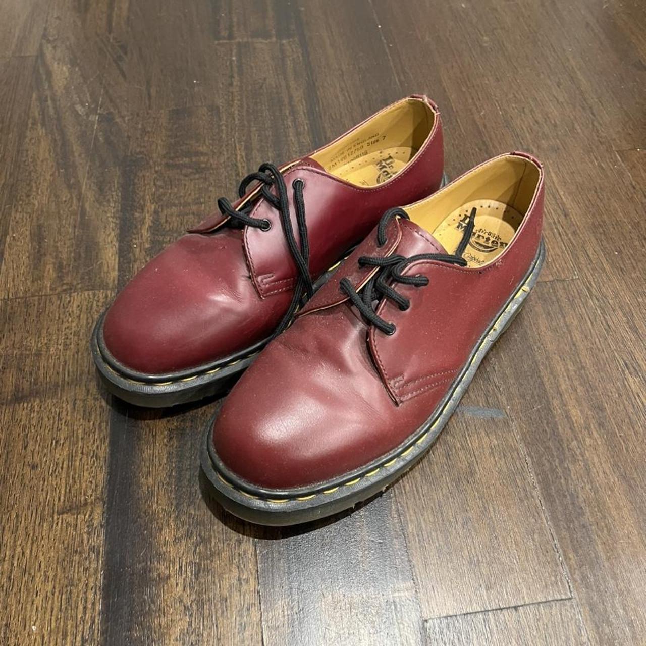 Red Doc Marten Shoes. Really good condition other... Depop