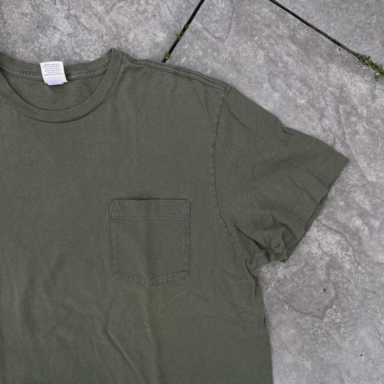 Vintage Old Navy green pocket t shirt size Large... - Depop