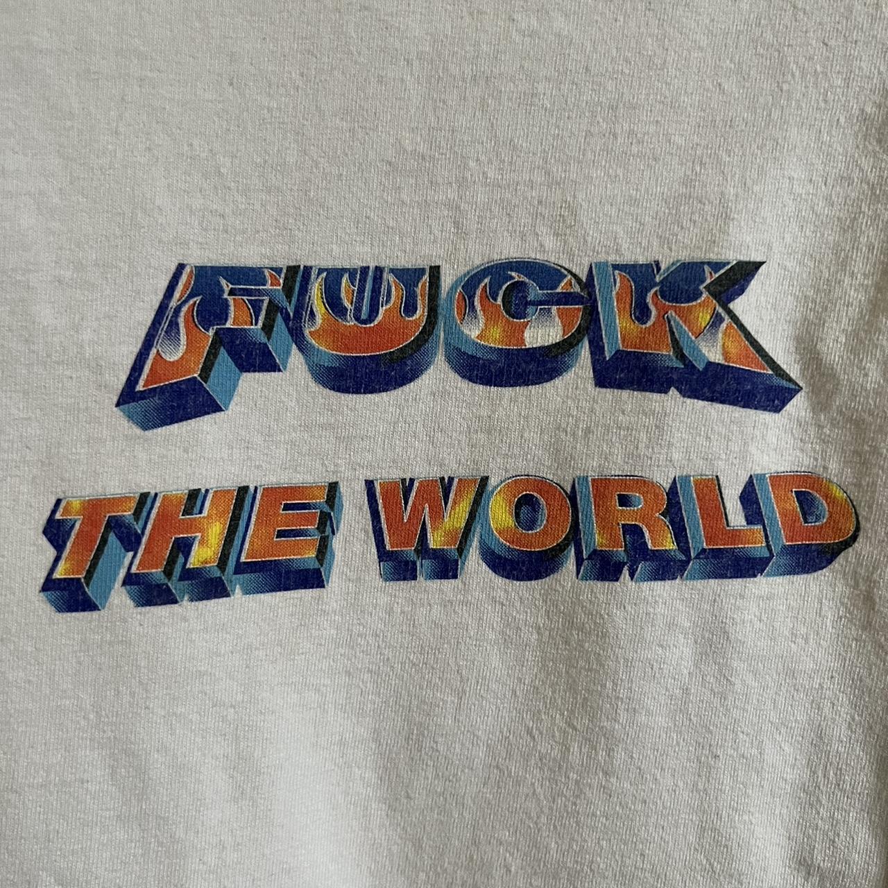 SUPREME FUCK THE WORLD TEE- RED MINT 10/10 - Depop