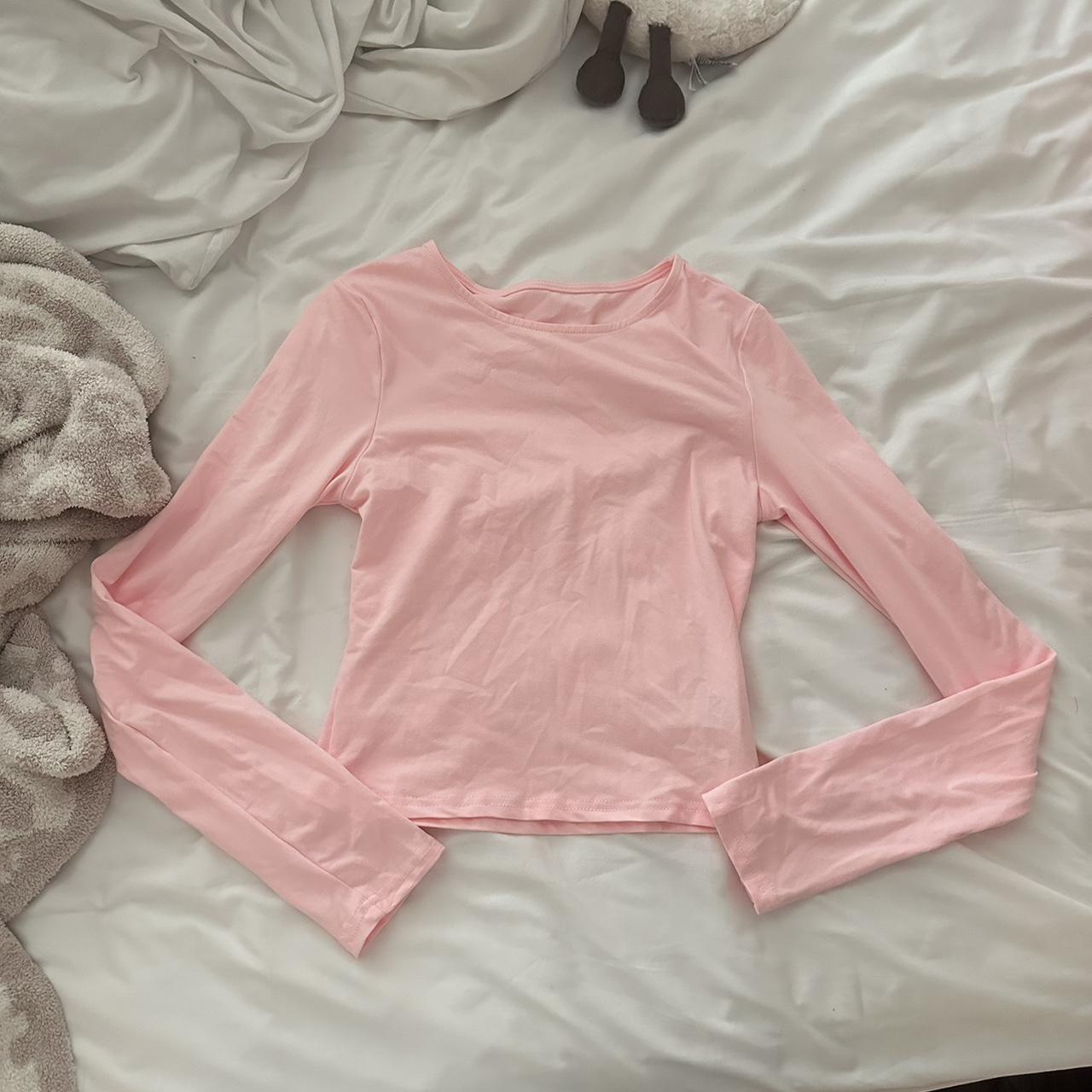 y2k pink bebe long sleeve top !! literally the most - Depop