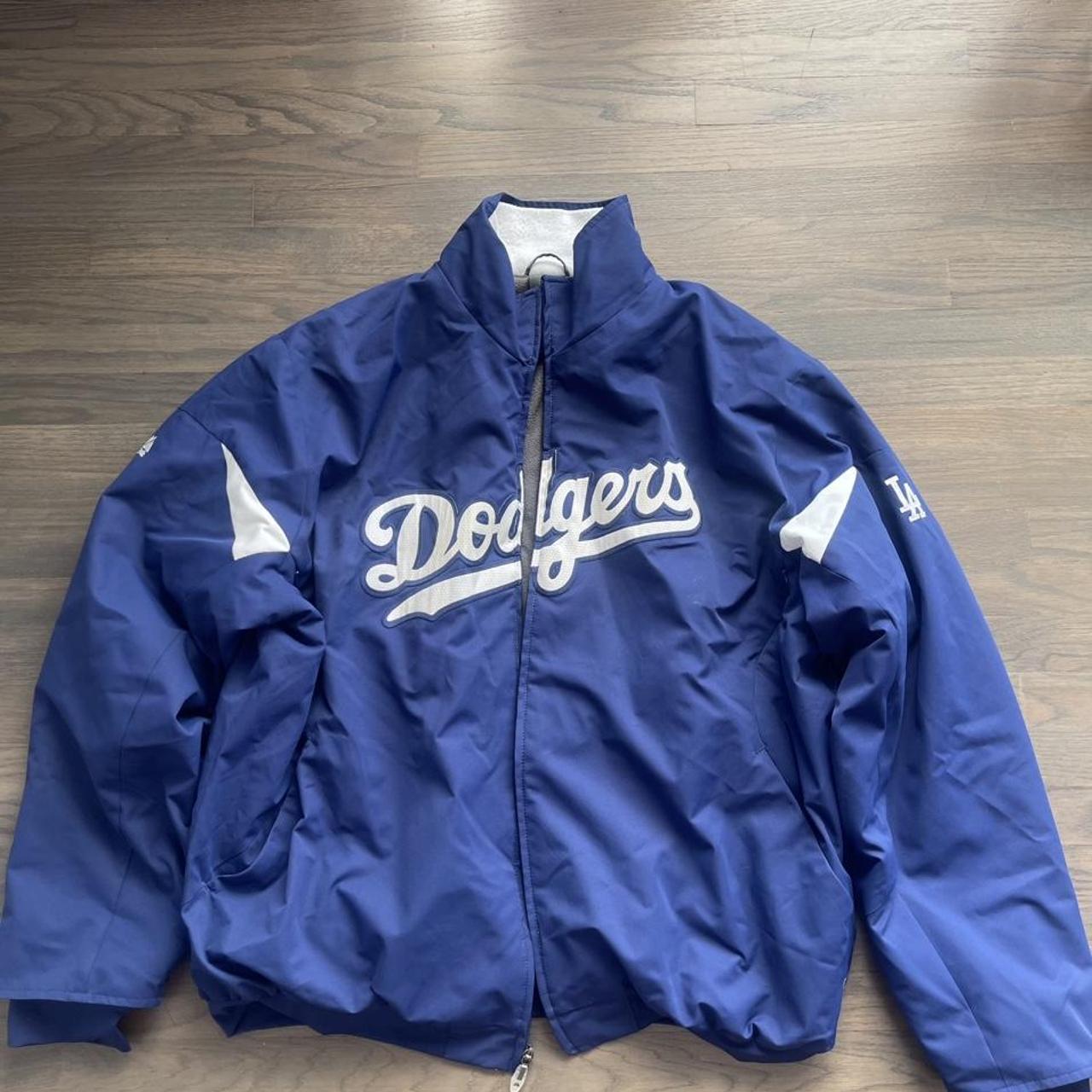 Dodgers Majestic Jacket. Get that oversized look... - Depop