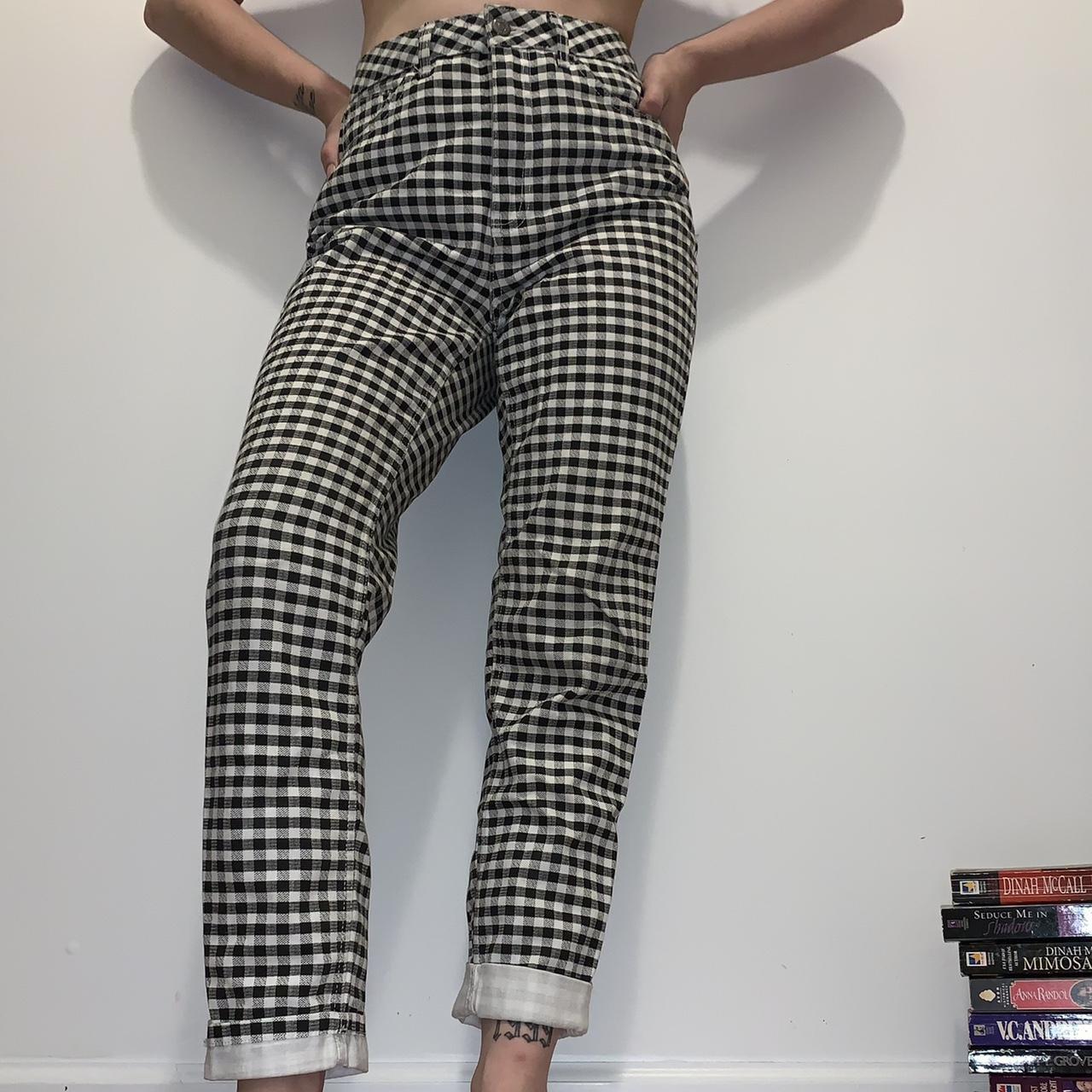 Checkered store mom jeans