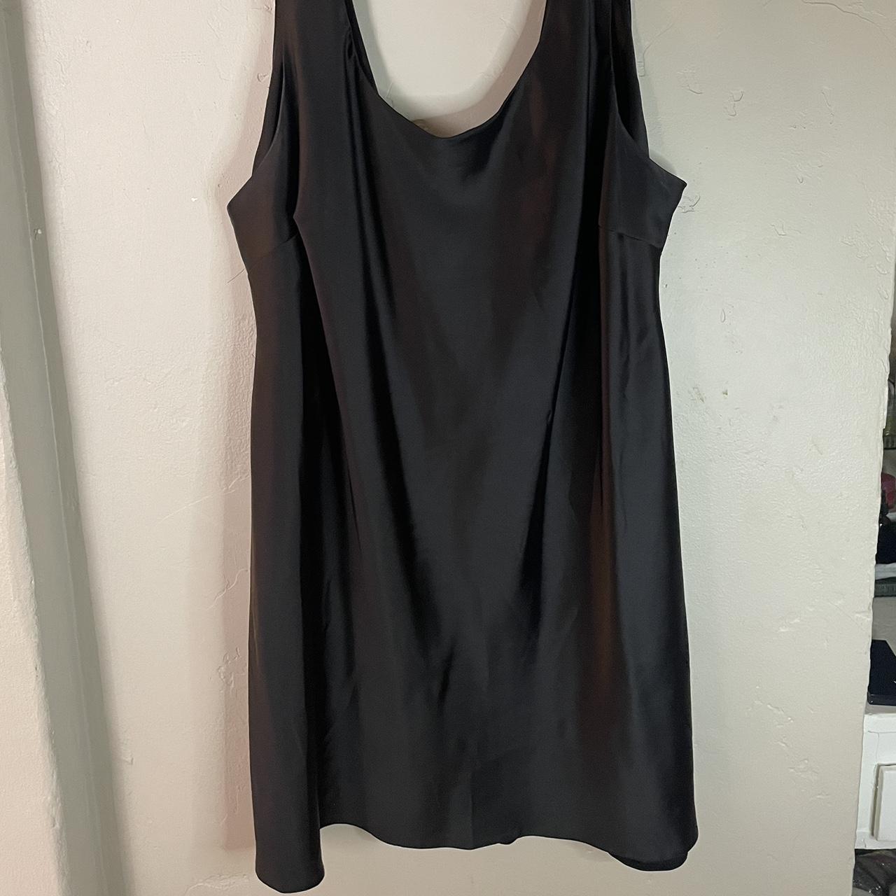 ASOS CURVE Black Satin Slip Dress Thick straps Mini... - Depop