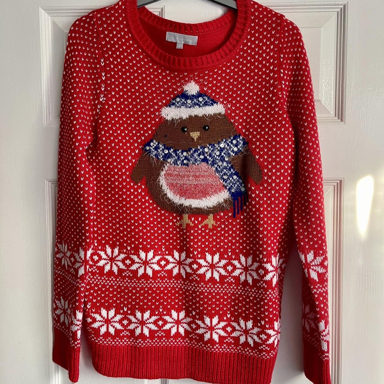 Robin Christmas Jumper Debenhams Red