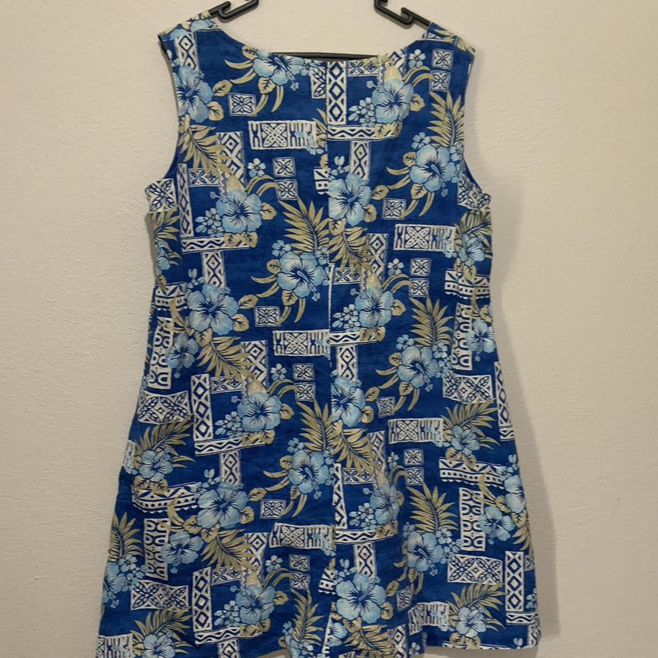 Vintage tropical Hawaiian print mini dress Perfect... - Depop