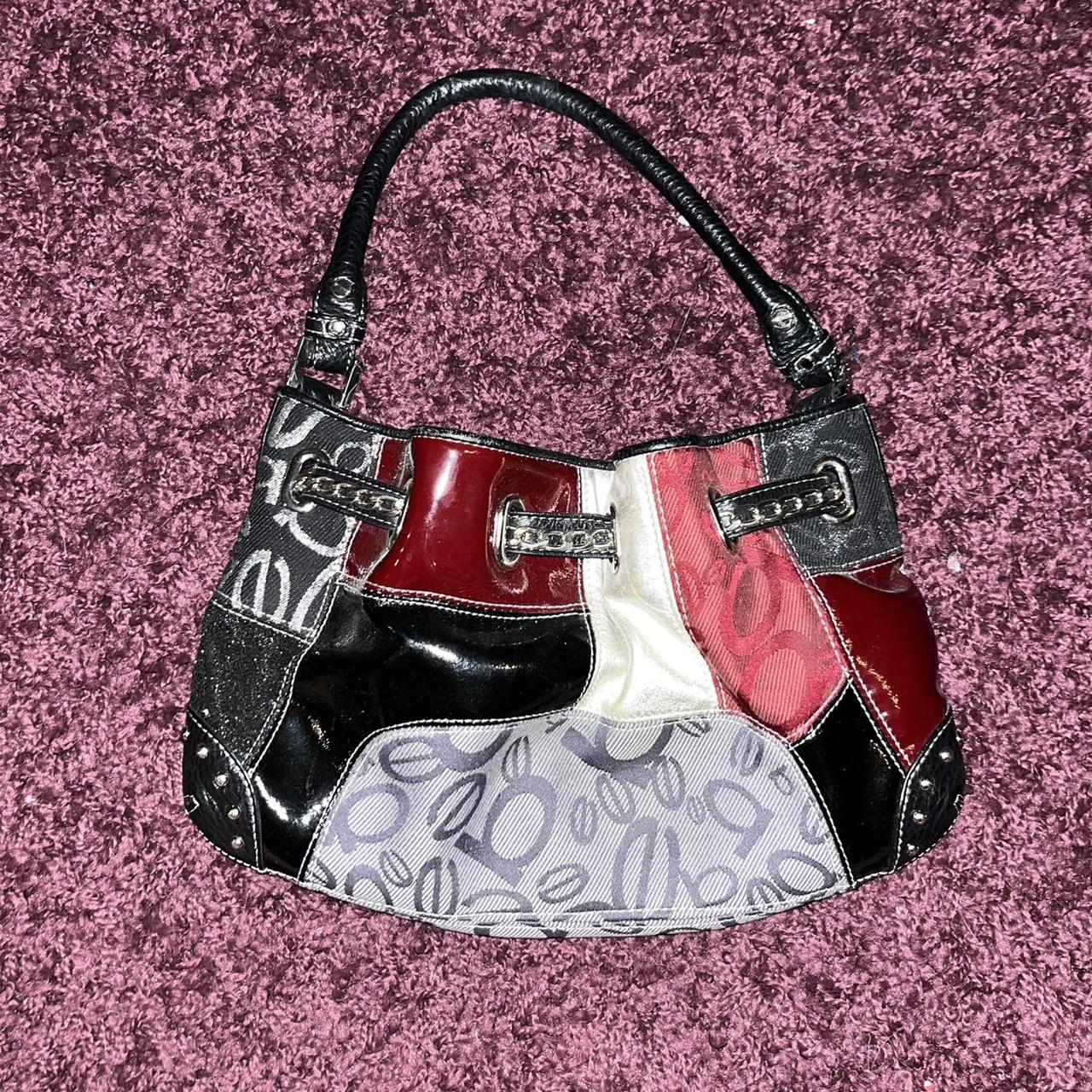 Bebe Women's Black and Red Bag | Depop